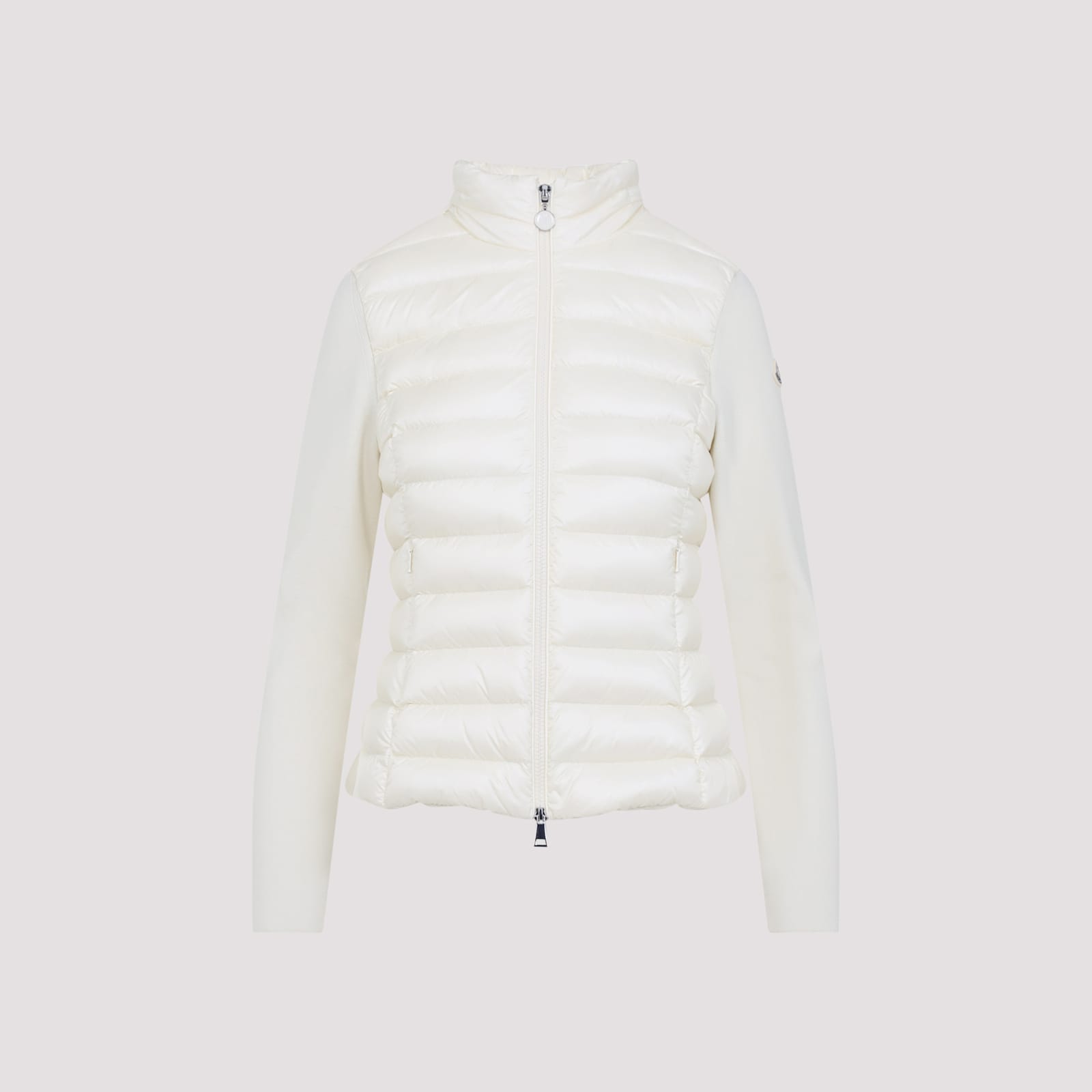 Moncler Quilted Wool Jacket Feather Insert In White