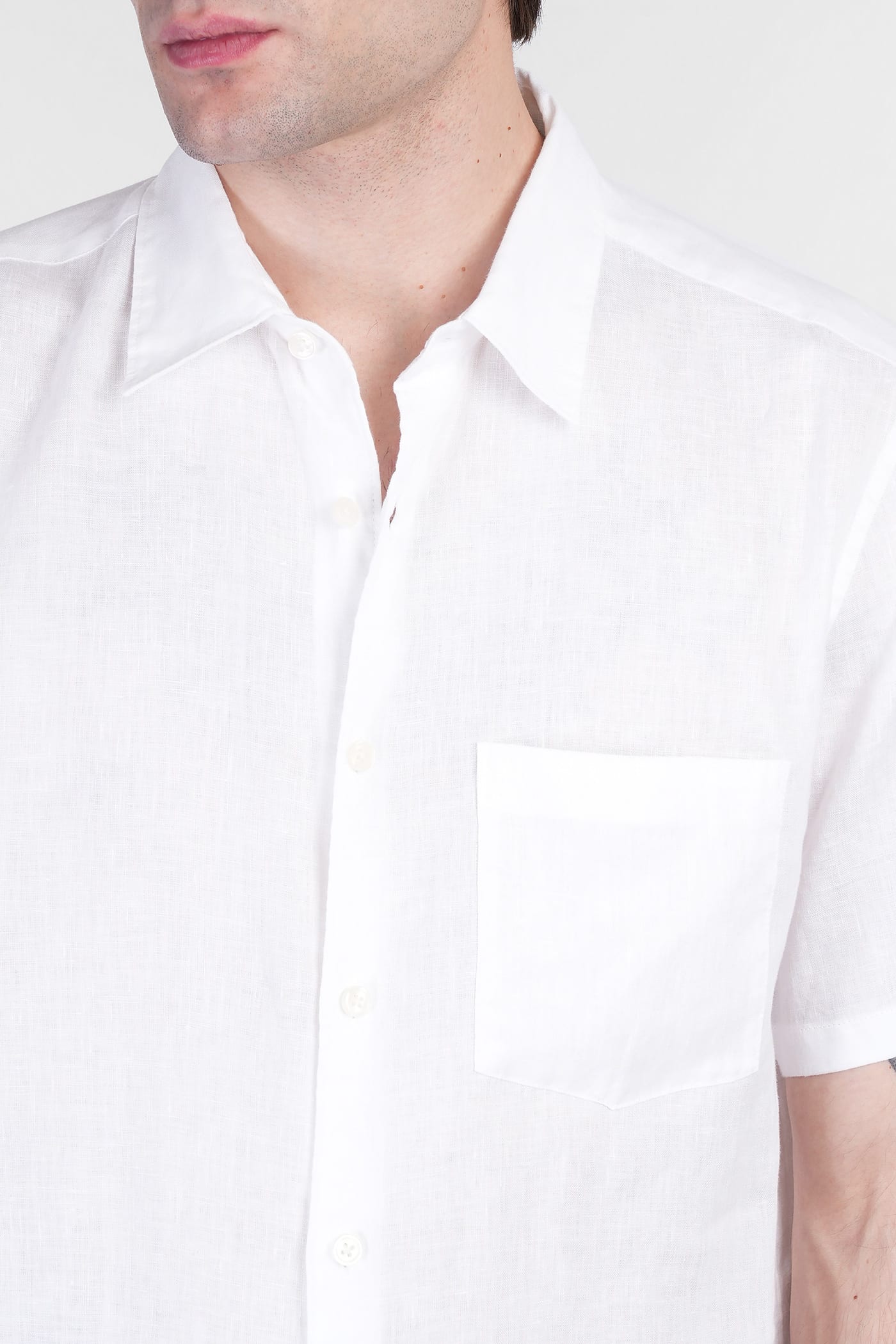 Theory Shirt In White Linen