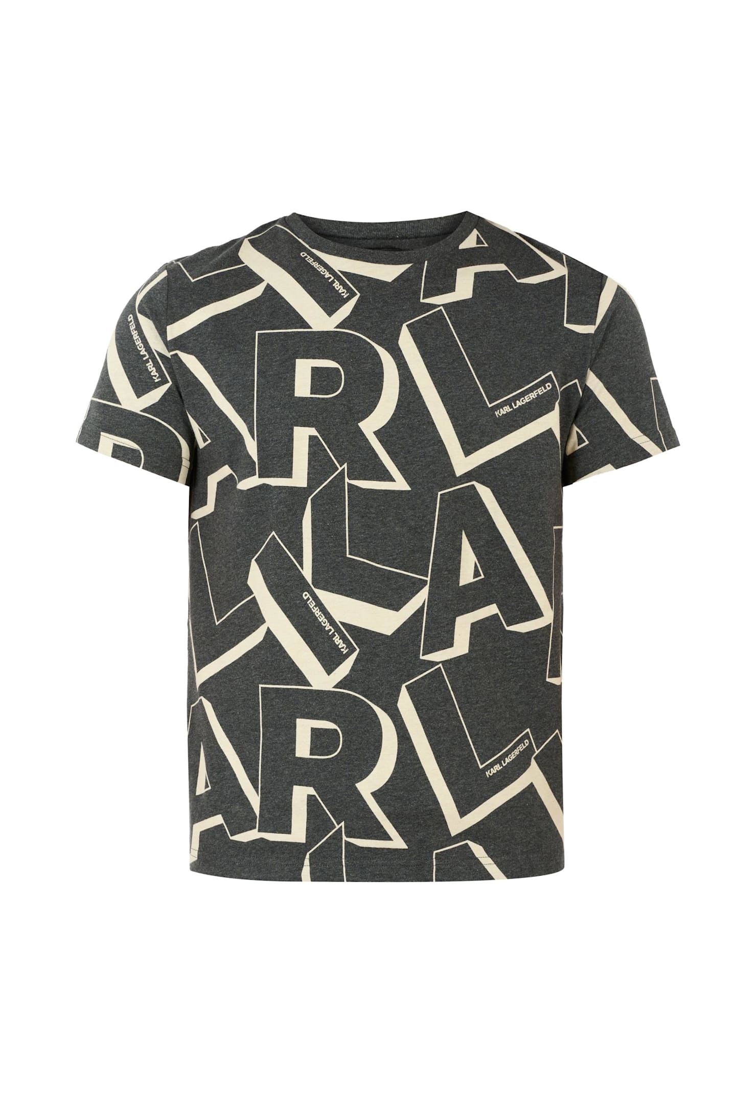 Karl Lagerfeld Grey T-shirt For Girl With Logo In Gray
