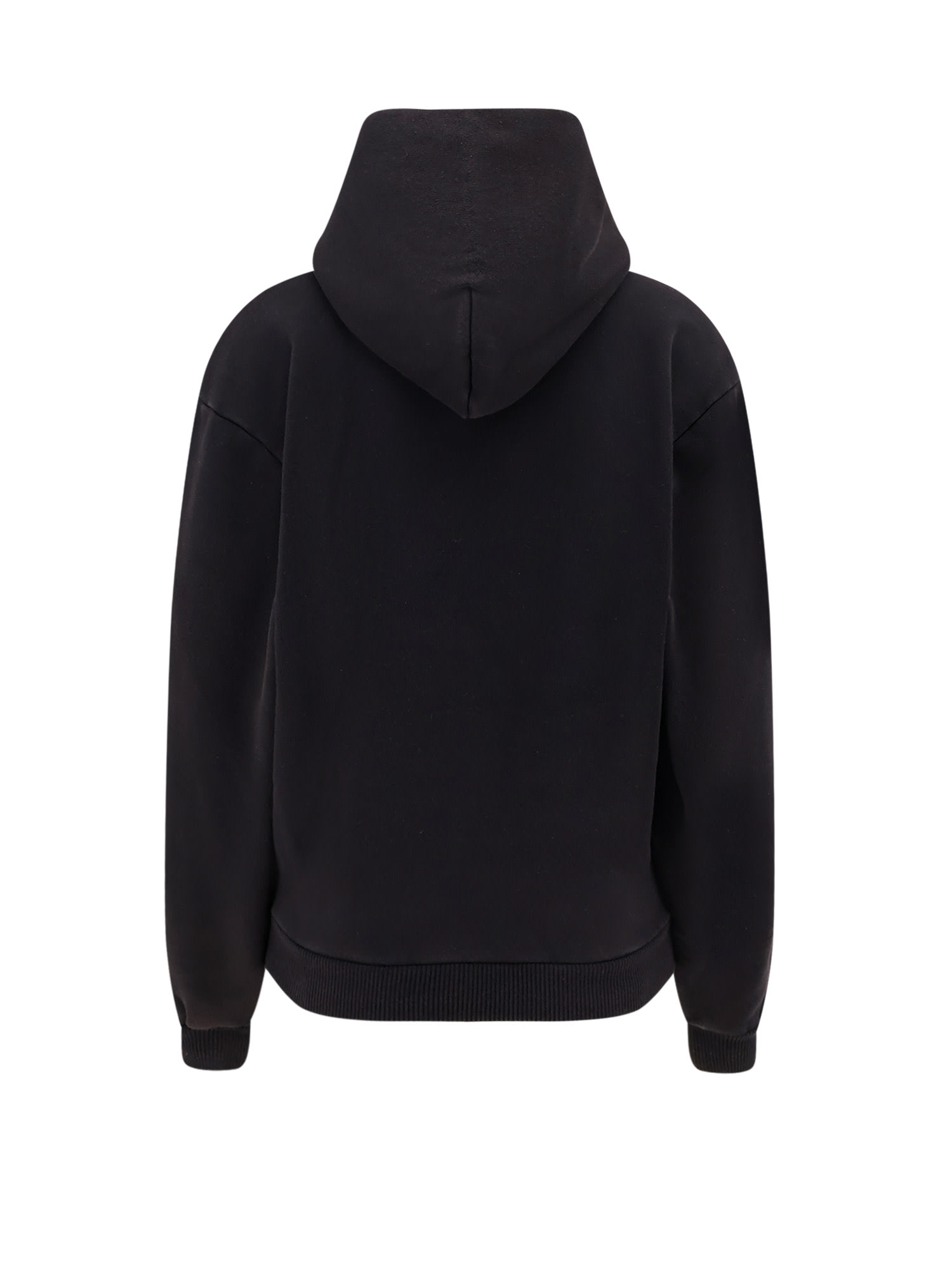 Coperni Graphic Print Hooded Cotton Sweatshirt In Black