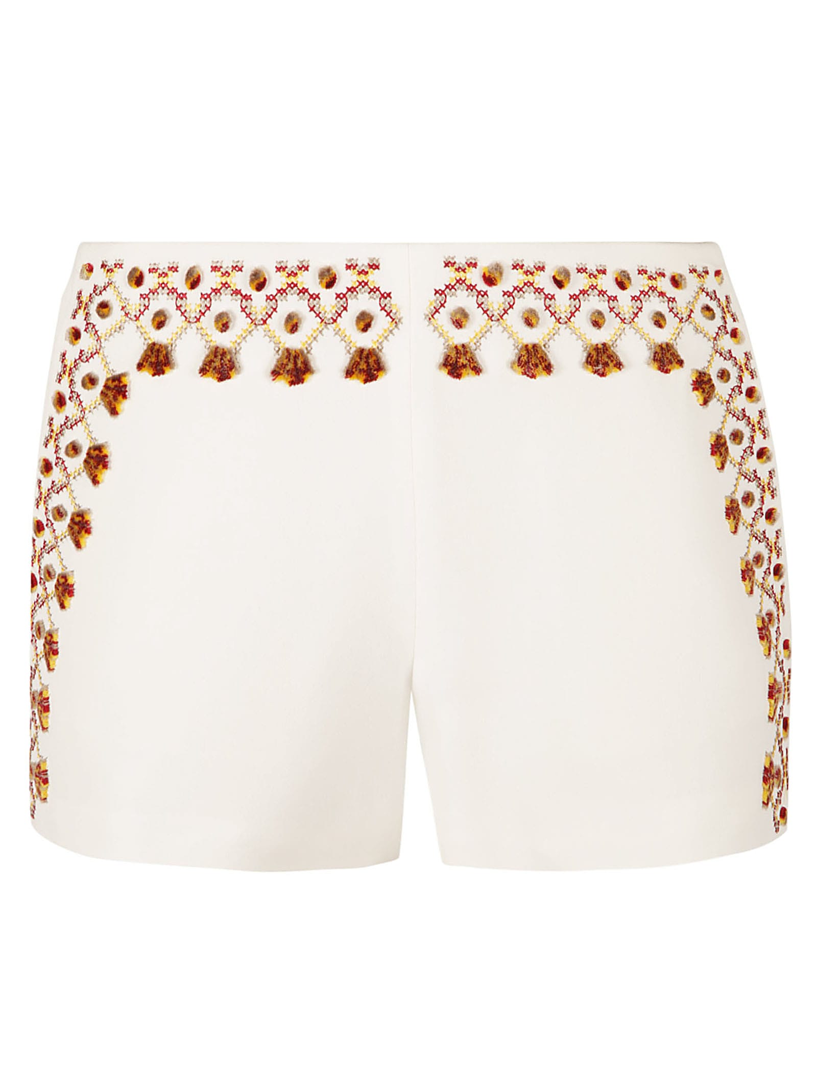 Shop Ermanno Scervino Pattern Embroidered Shorts In White