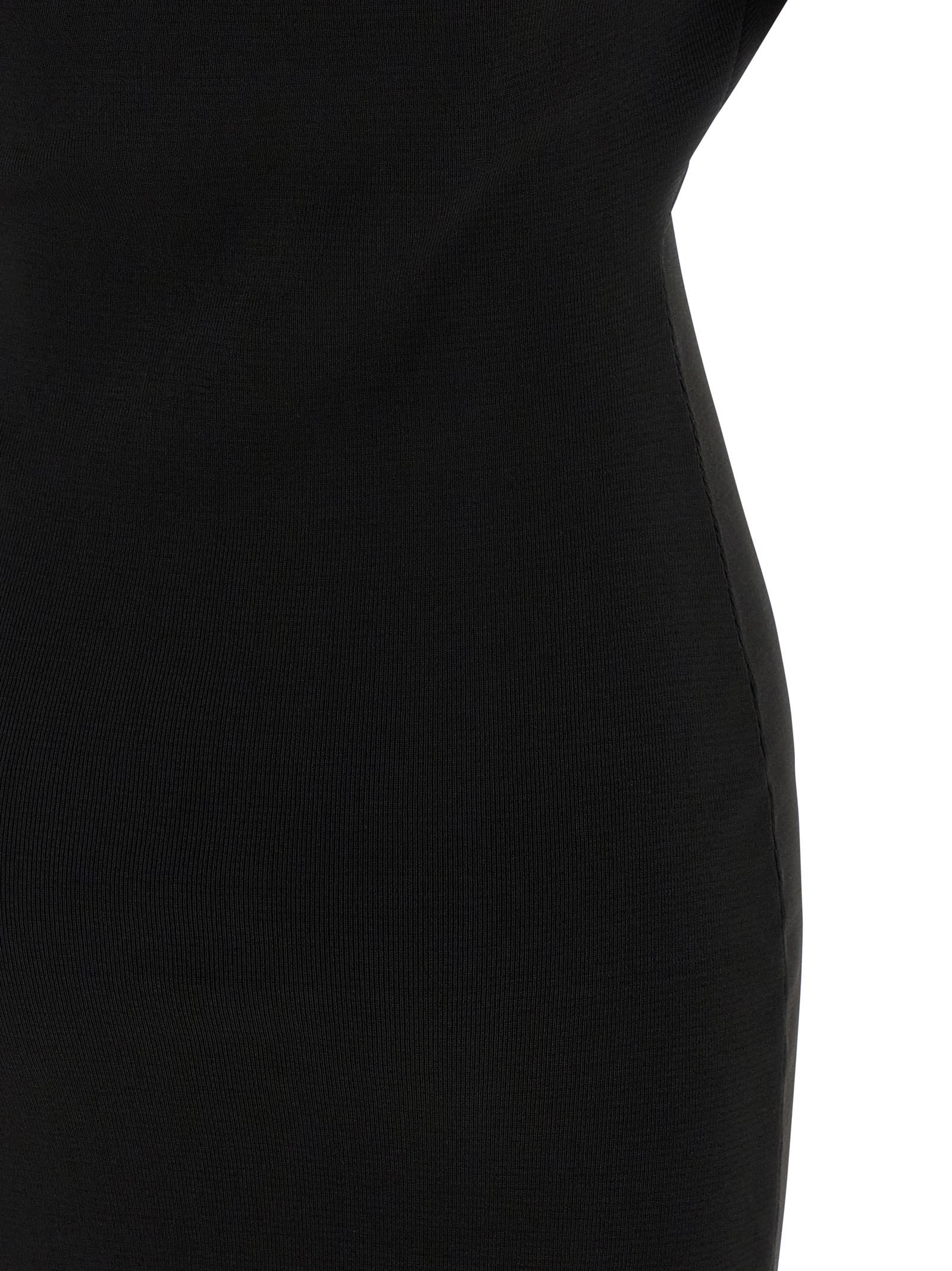 Armarium Off-shoulder Ribbed-knit Midi Dress In Black