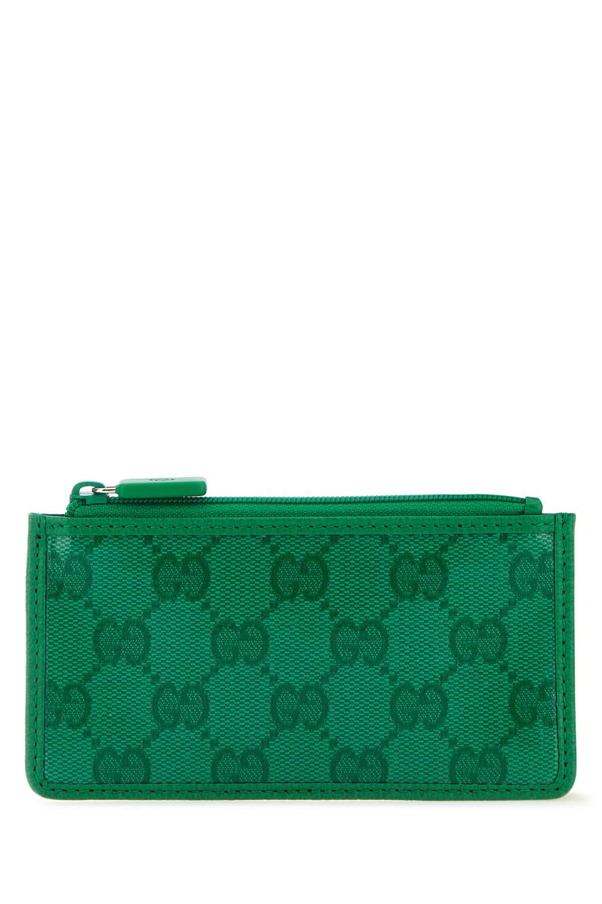 Shop Gucci Grass Green Gg Crystal Fabric Card Holder