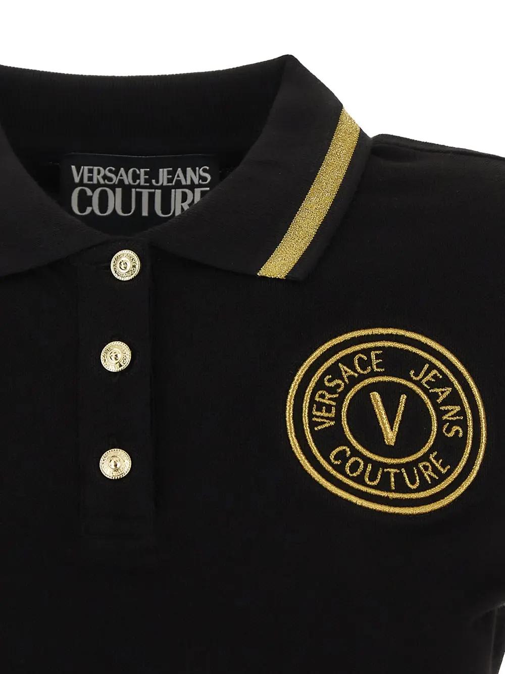 Shop Versace Jeans Couture Logoed Polo In Black