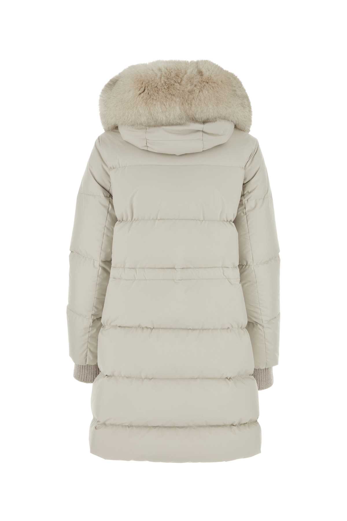 Shop Moorer Ivory Polyester Down Jacket In Avorio