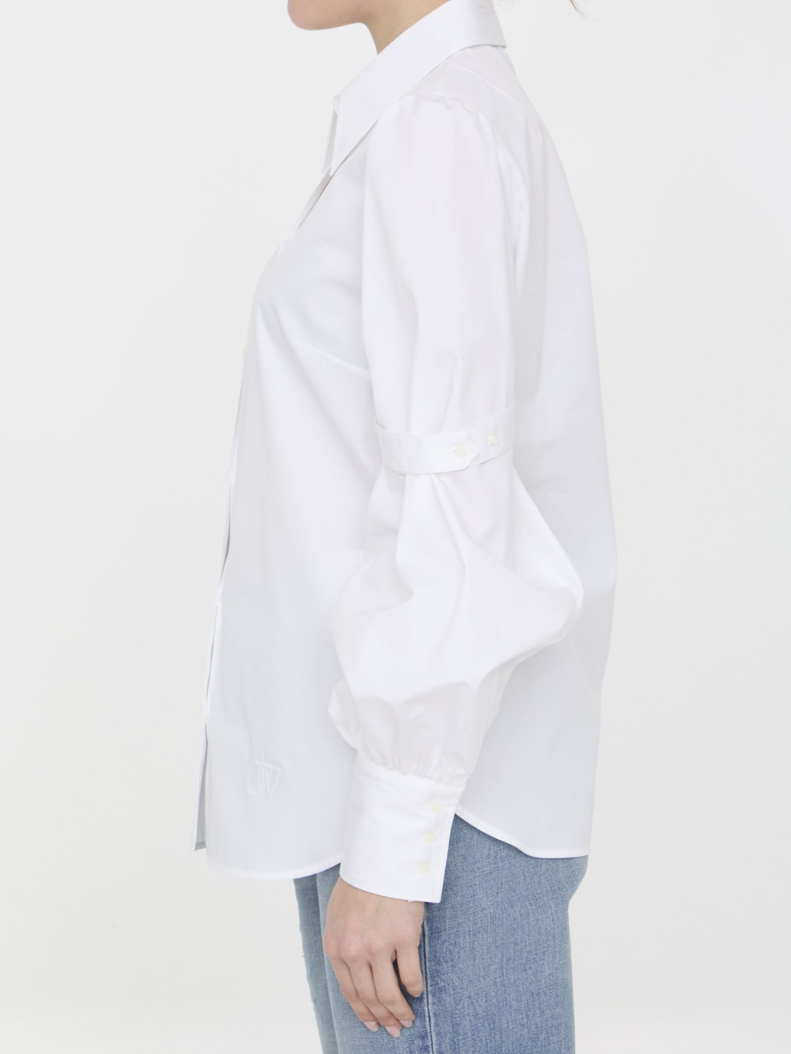 Shop Off-white Popeline Shirt With Straps In White