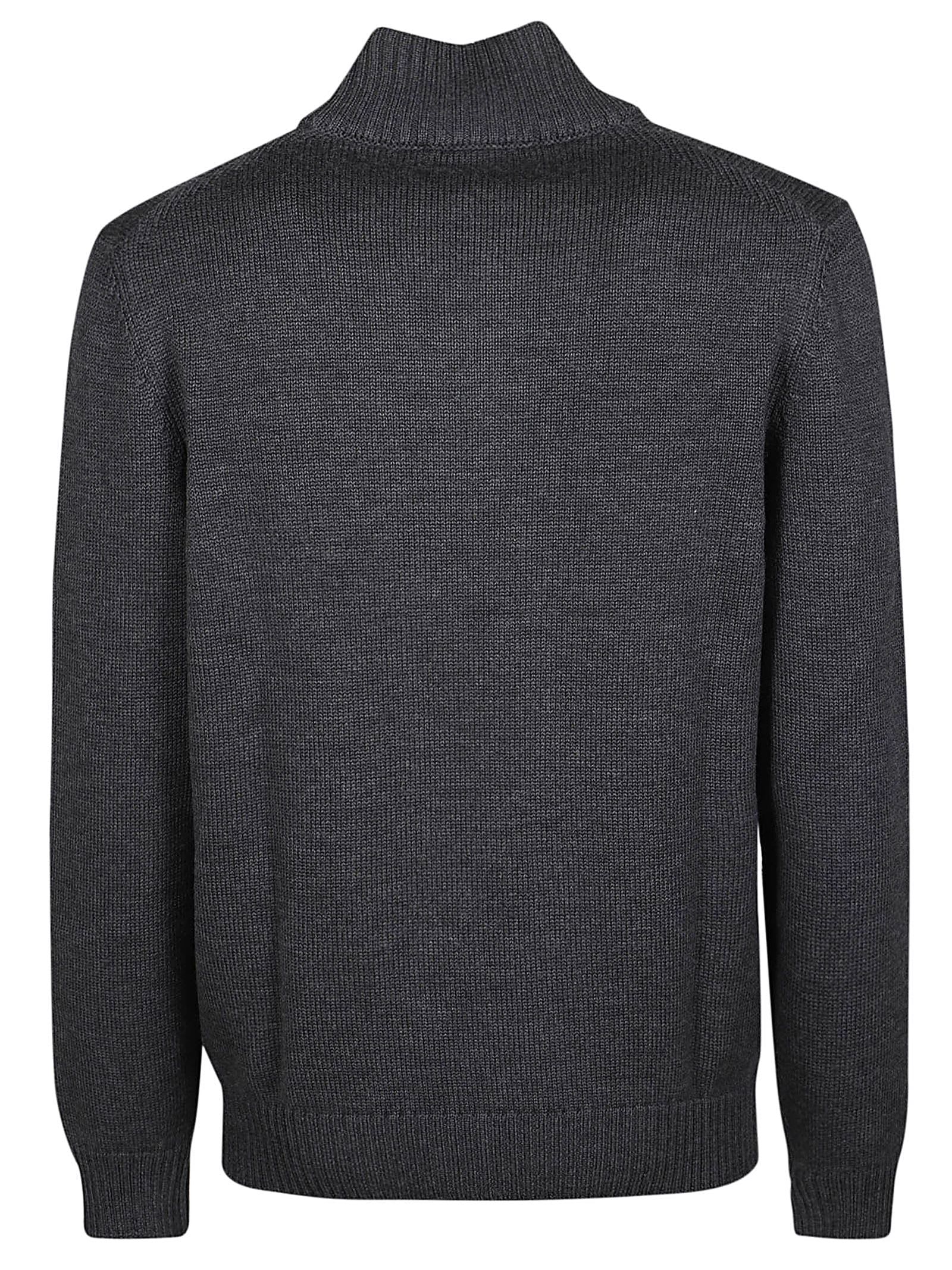 Shop Fay Dark Grey Virgin Wool Jumper