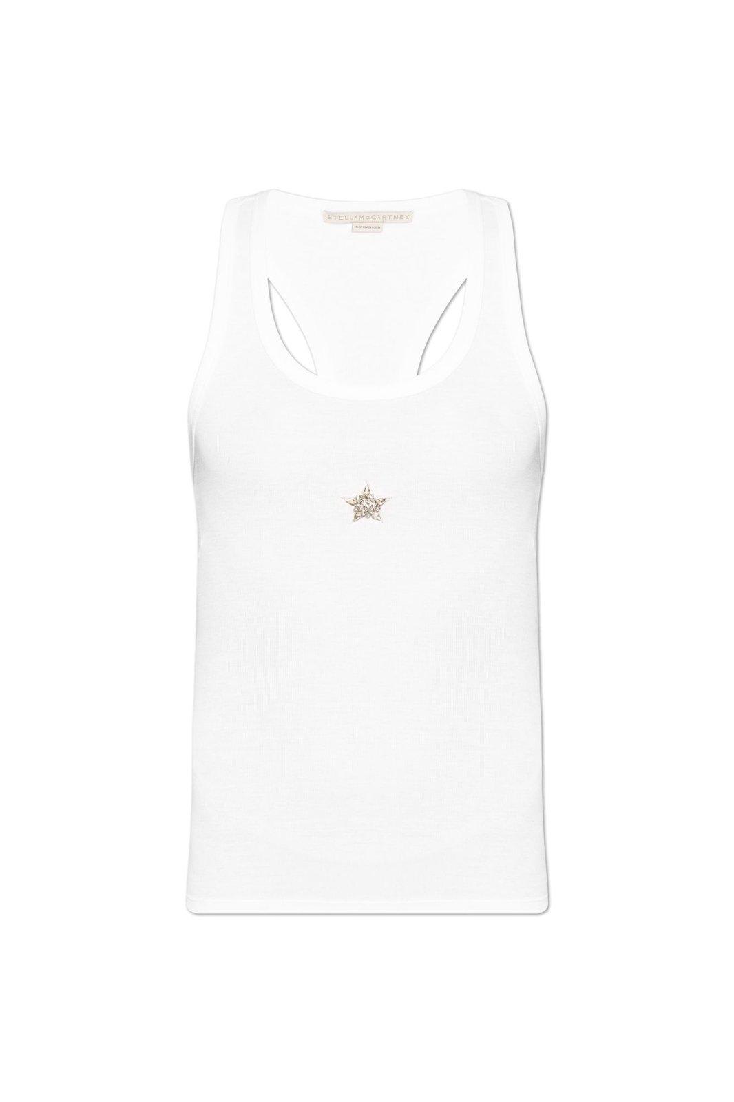 Shop Stella Mccartney Star-embellished Tank Top In White