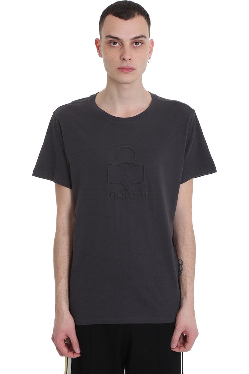 ISABEL MARANT ZAFFERH T-SHIRT IN BLACK COTTON,11249105