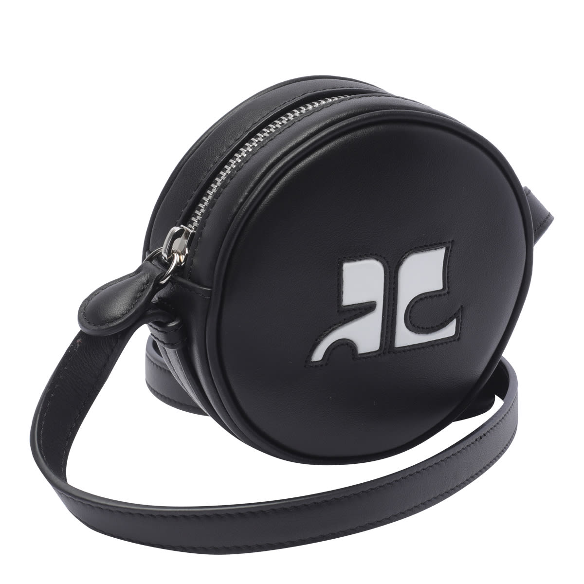 Shop Courrèges Small Reedition Circle Bag In Black