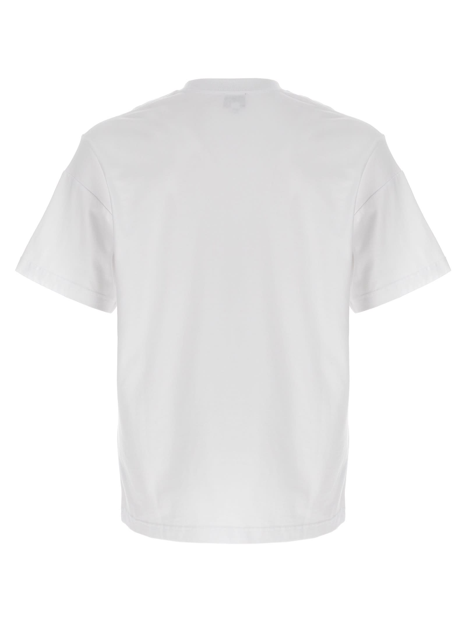 Kenzo White Classic T-shirt With Contrasting Logo Print In Cotton In White