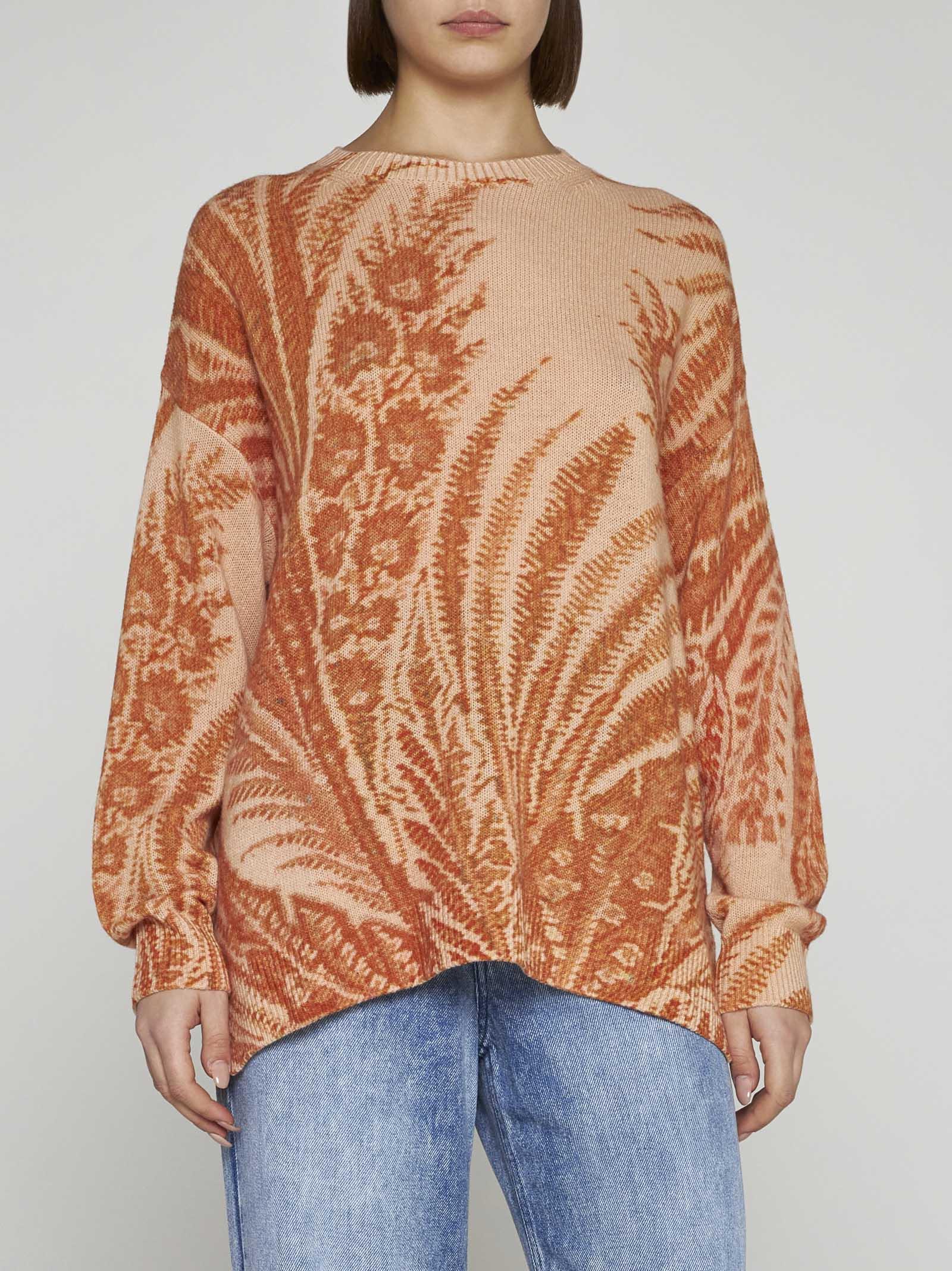 Shop Etro Tamara Jacquard Wool Sweater In Arancio