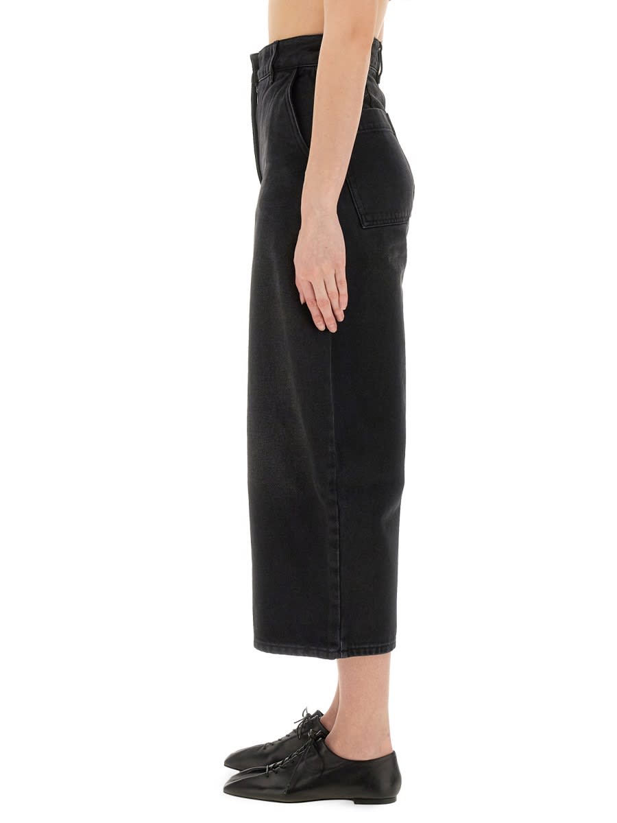 Studio Nicholson Wide Leg Denim Jeans With Belt Loops In Black