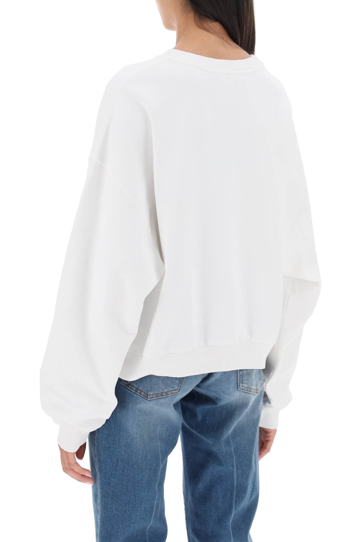 Shop Dolce & Gabbana Lettering Print Oversized Sweatshirt In Love Sugar F Bco Ott (white)