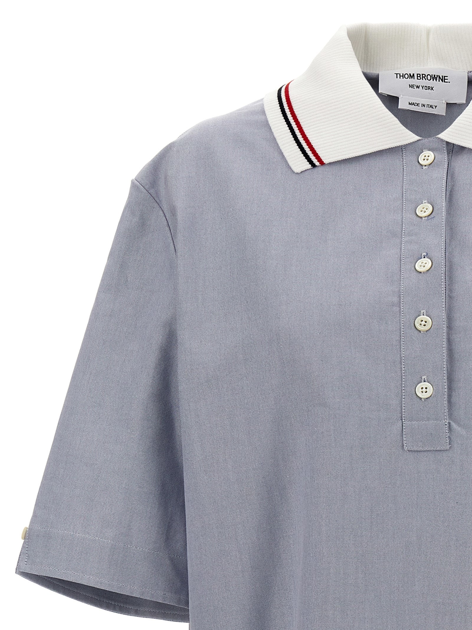 Shop Thom Browne Broderie Anglaise Dress In Light Blue