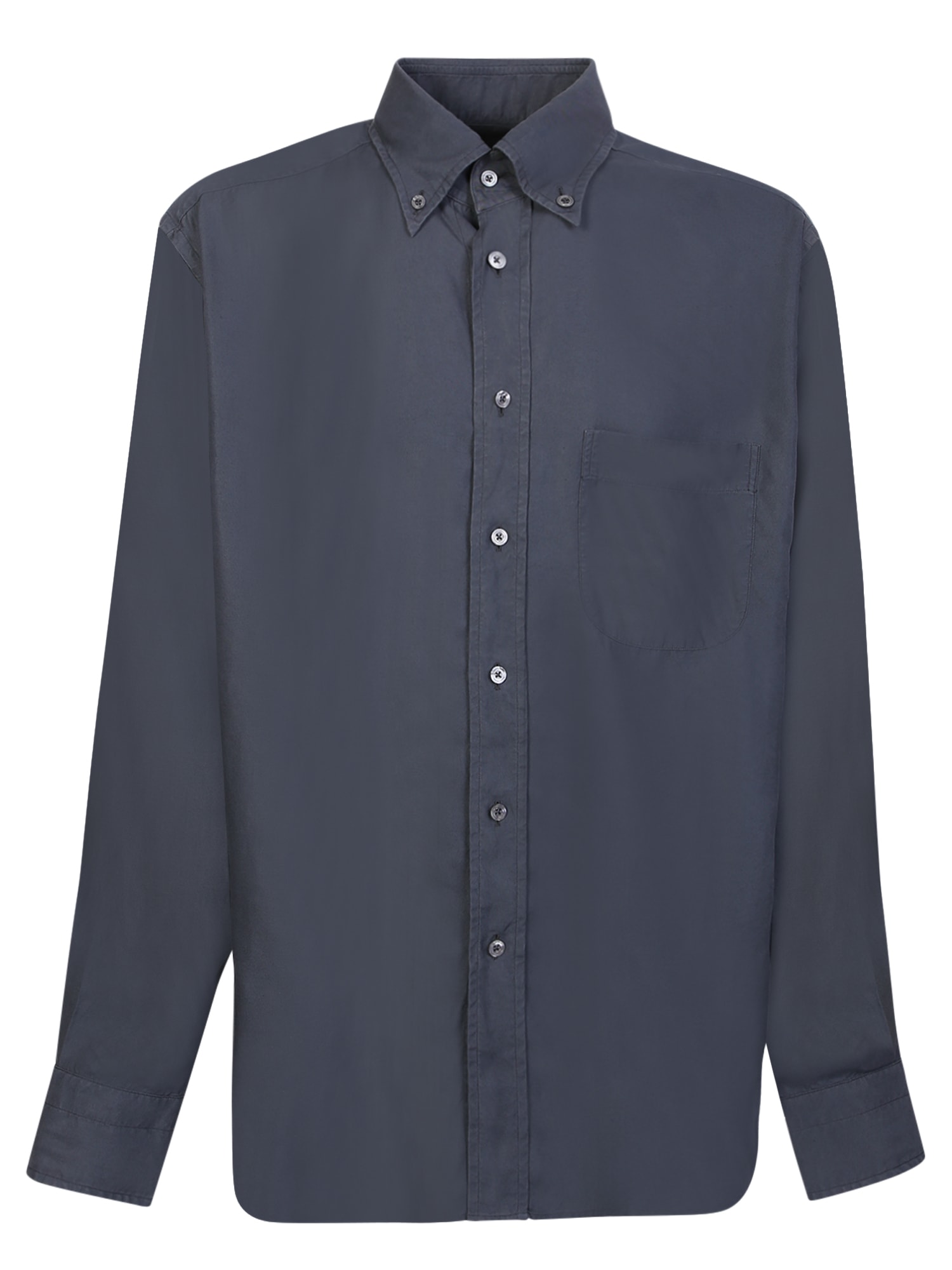 Shop Tom Ford Teal Lyocell Shirt In Blue