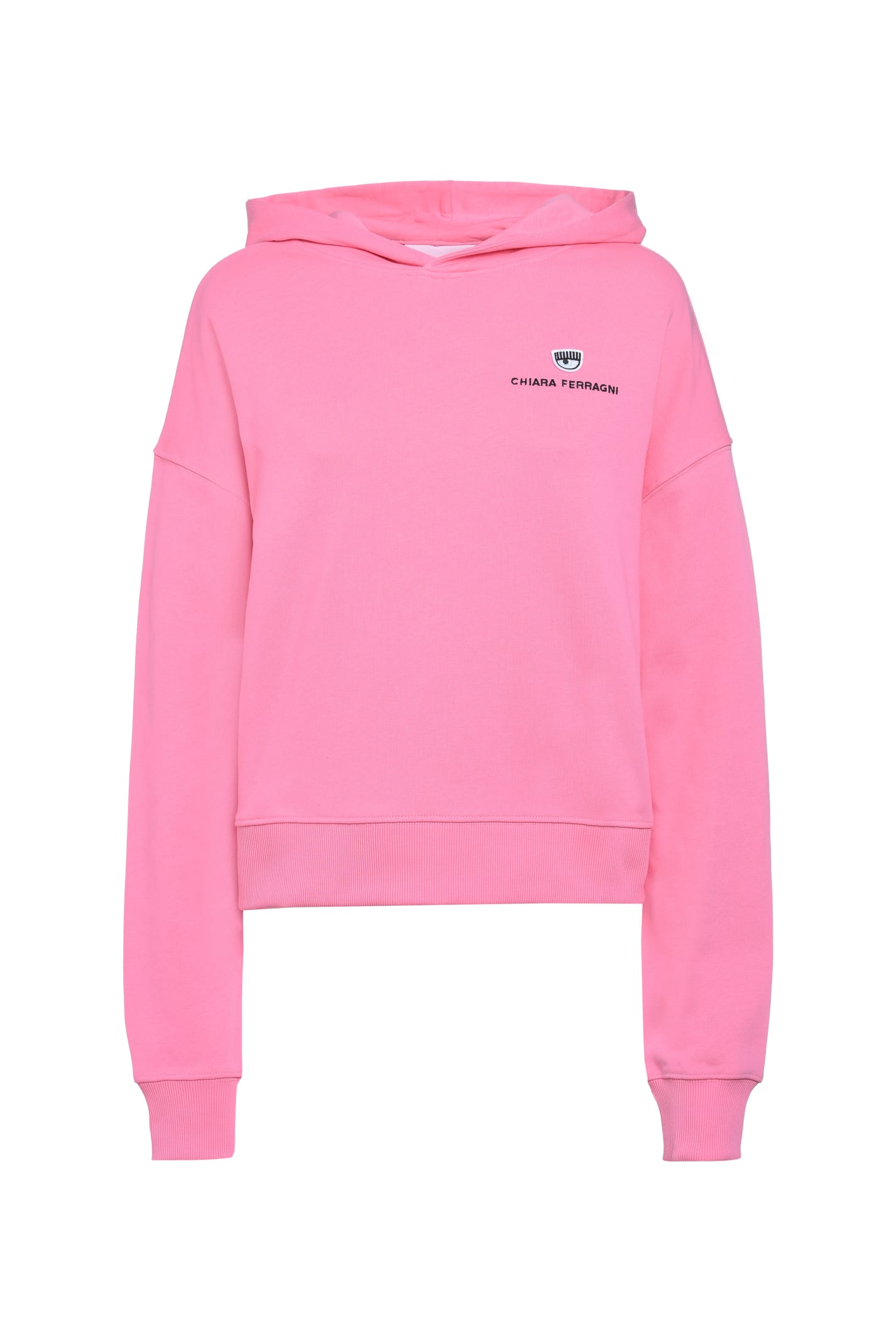 Chiara Ferragni Straight Fit Long-sleeved Hoodie With Logo Detail