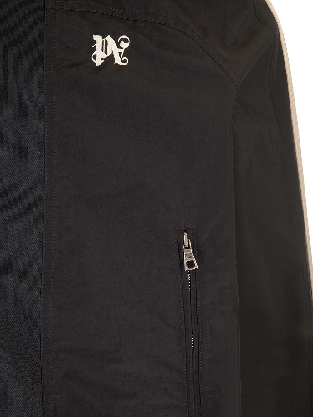 Shop Palm Angels Nylon Tracksuit Jacket With Bands In Black