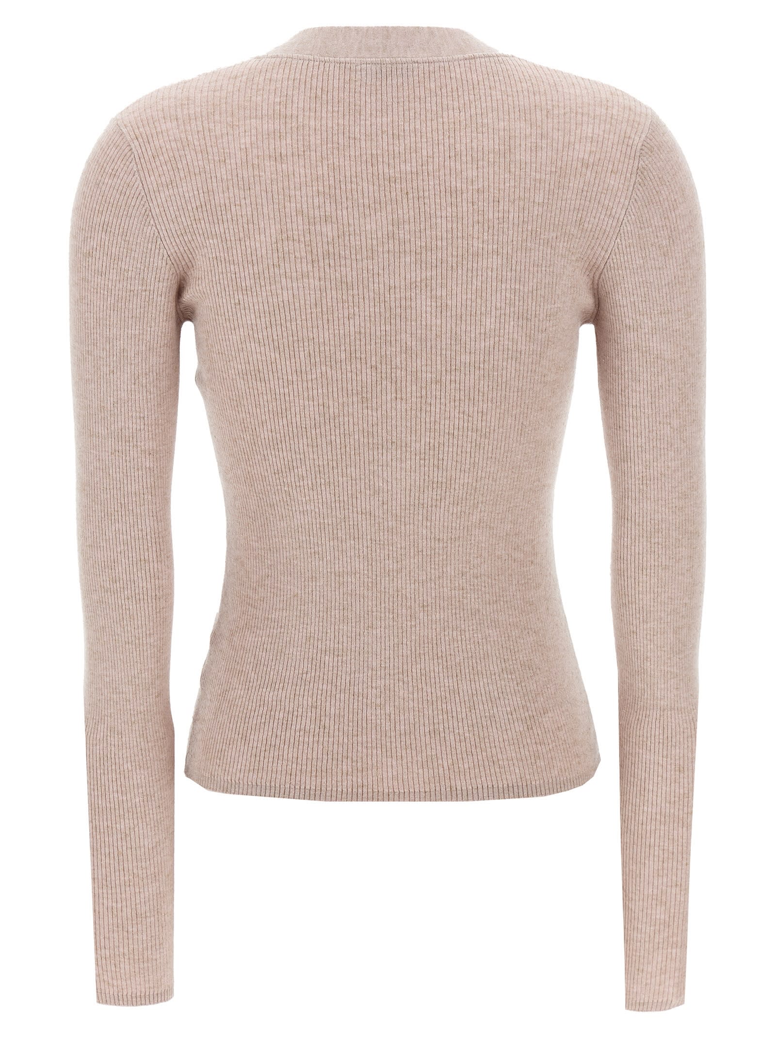 Shop Brunello Cucinelli Glitter Ribbed Cardigan In Pink