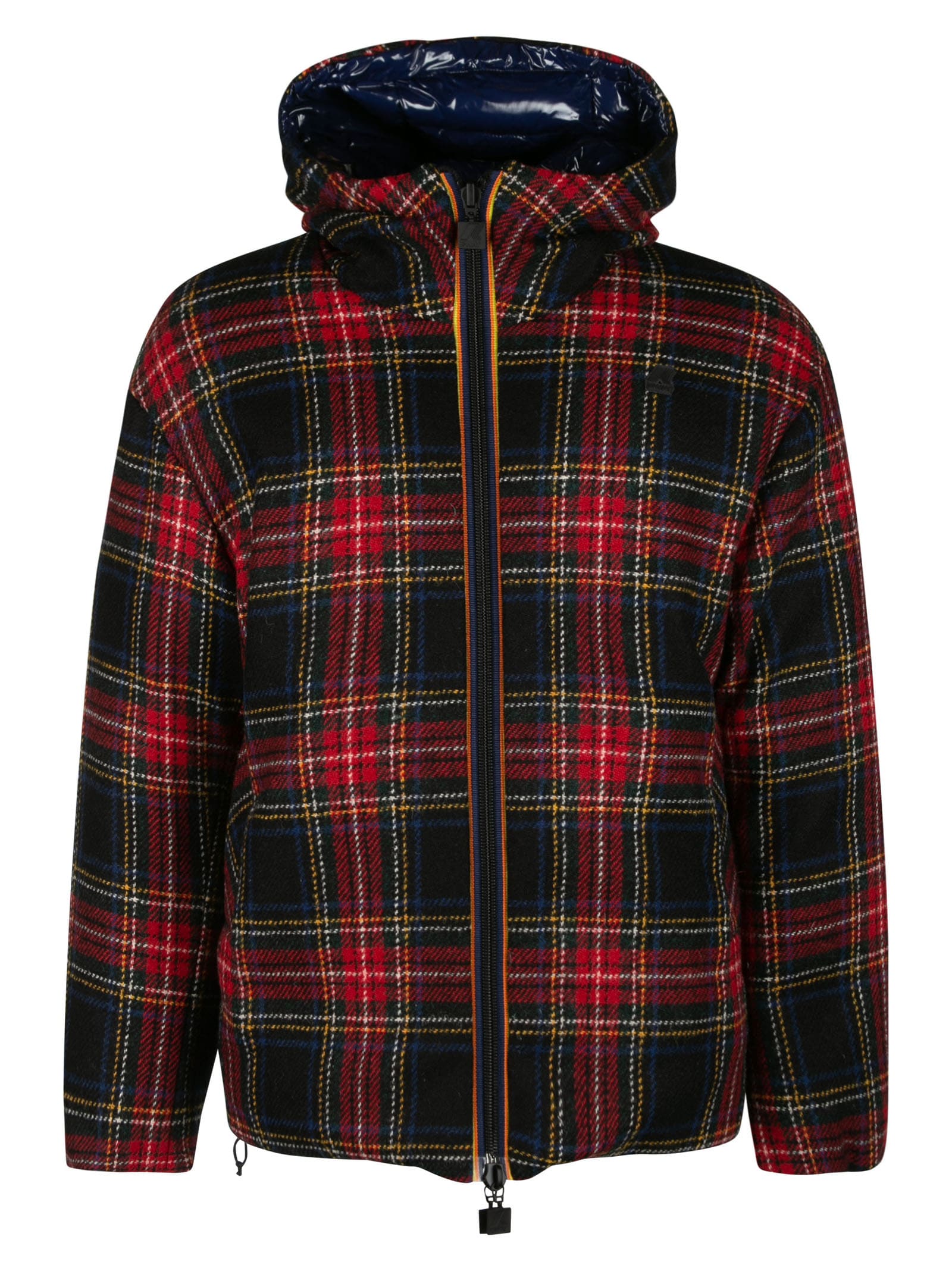 K-Way Eloi Double Wool Tartan Puffer Jacket | SheFinds