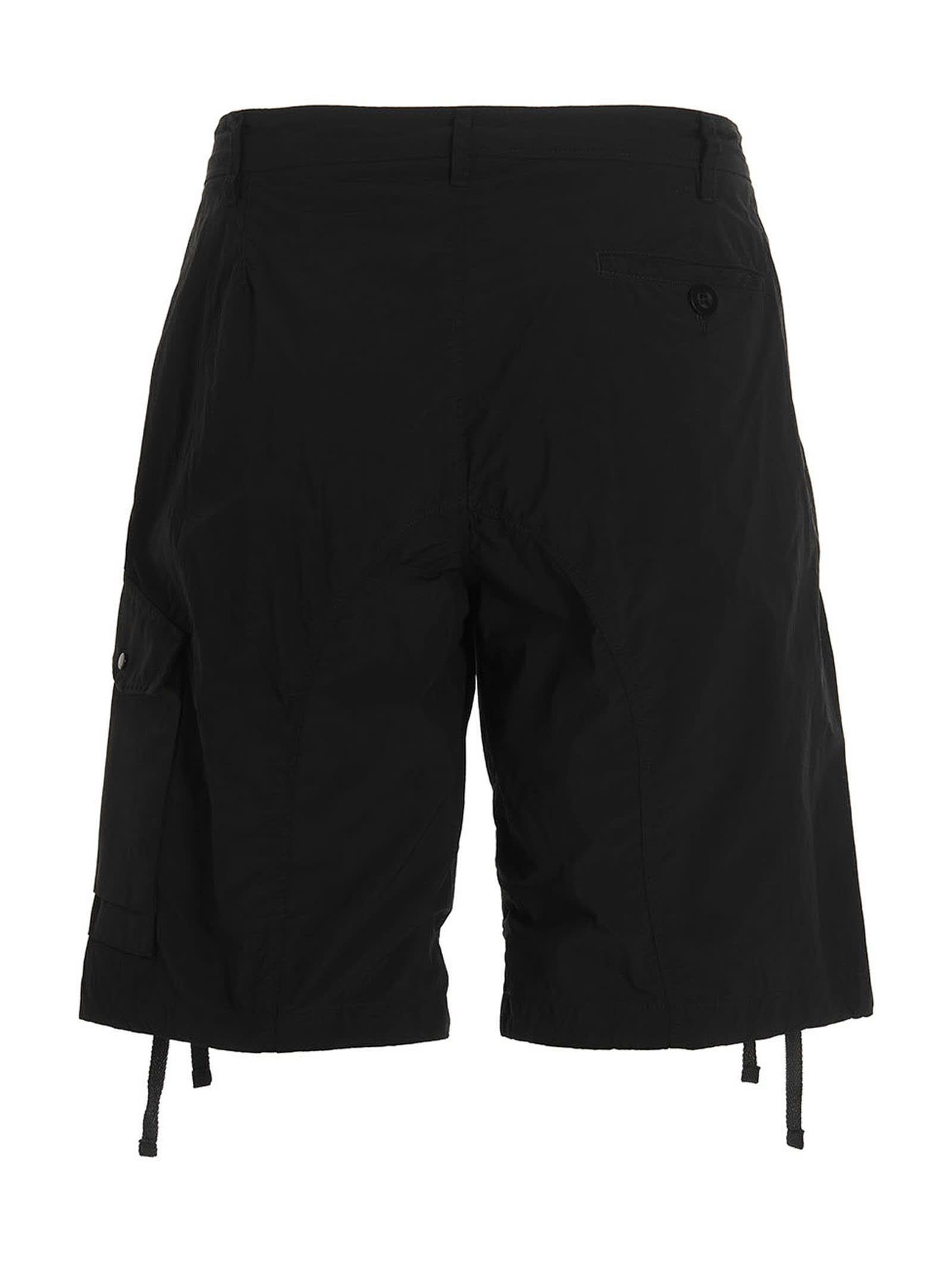 Shop Ten C Cargo Bermuda Shorts In Black