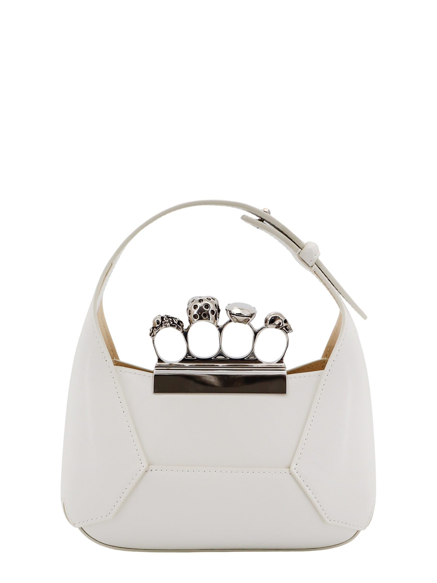 Shop Alexander Mcqueen Jewelled Handbag In Soft Ivory