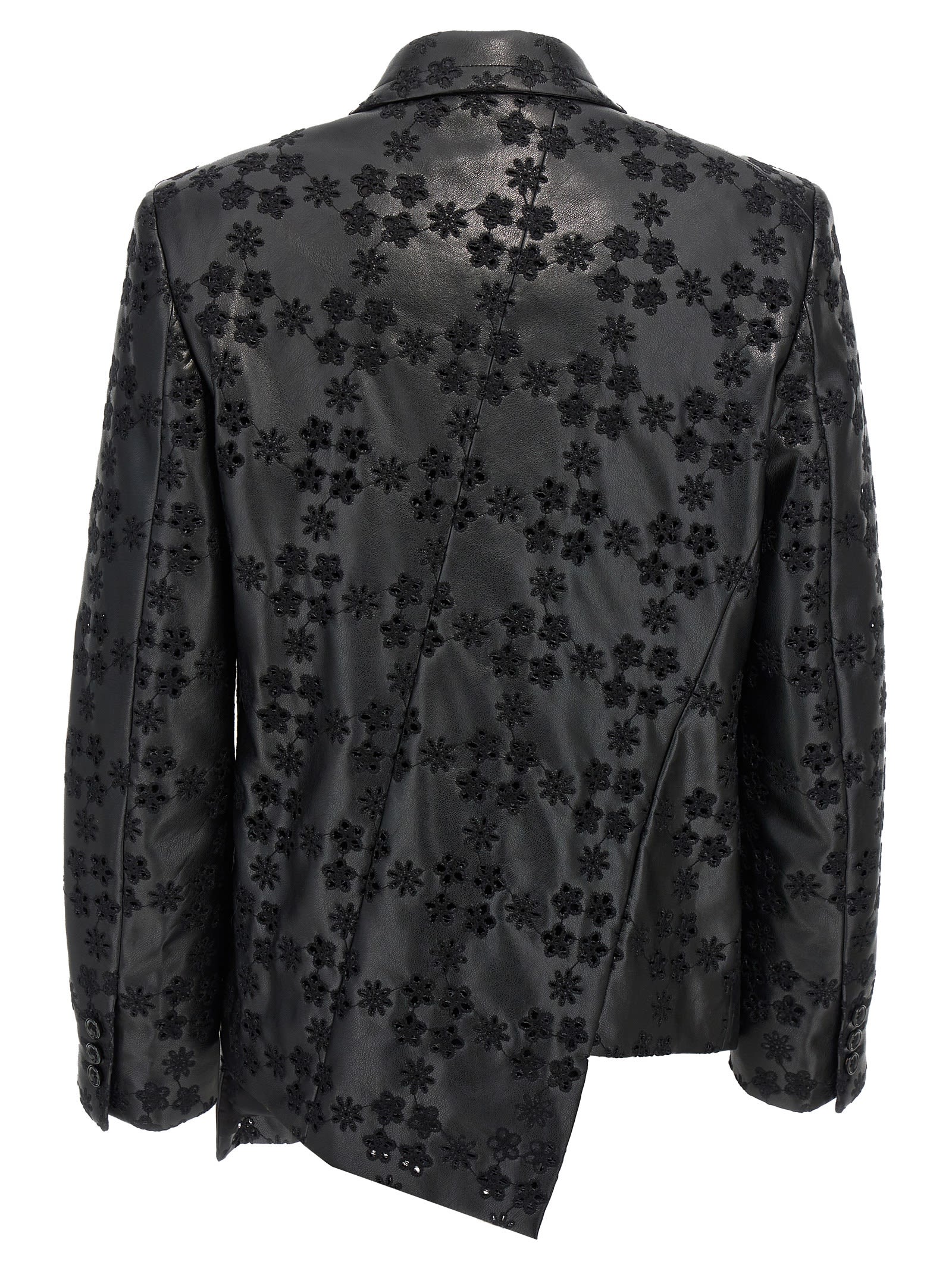 Shop Comme Des Garçons Embroidery Single-breasted Blazer In Black