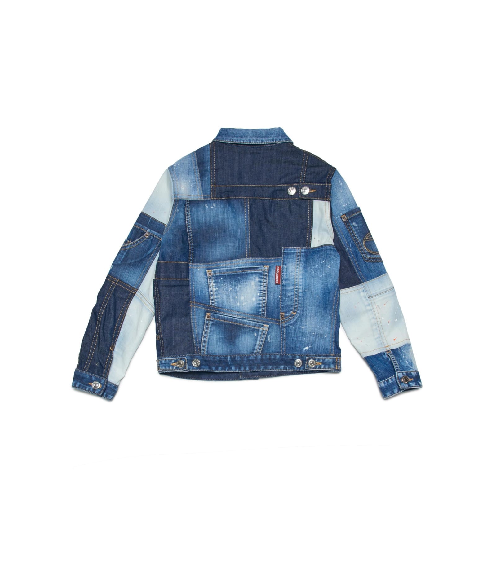 Shop Dsquared2 Patchwork Denim Jacket In Blue