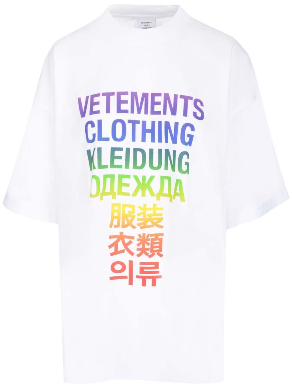 VETEMENTS Gradient-alphabet Printed T-shirt