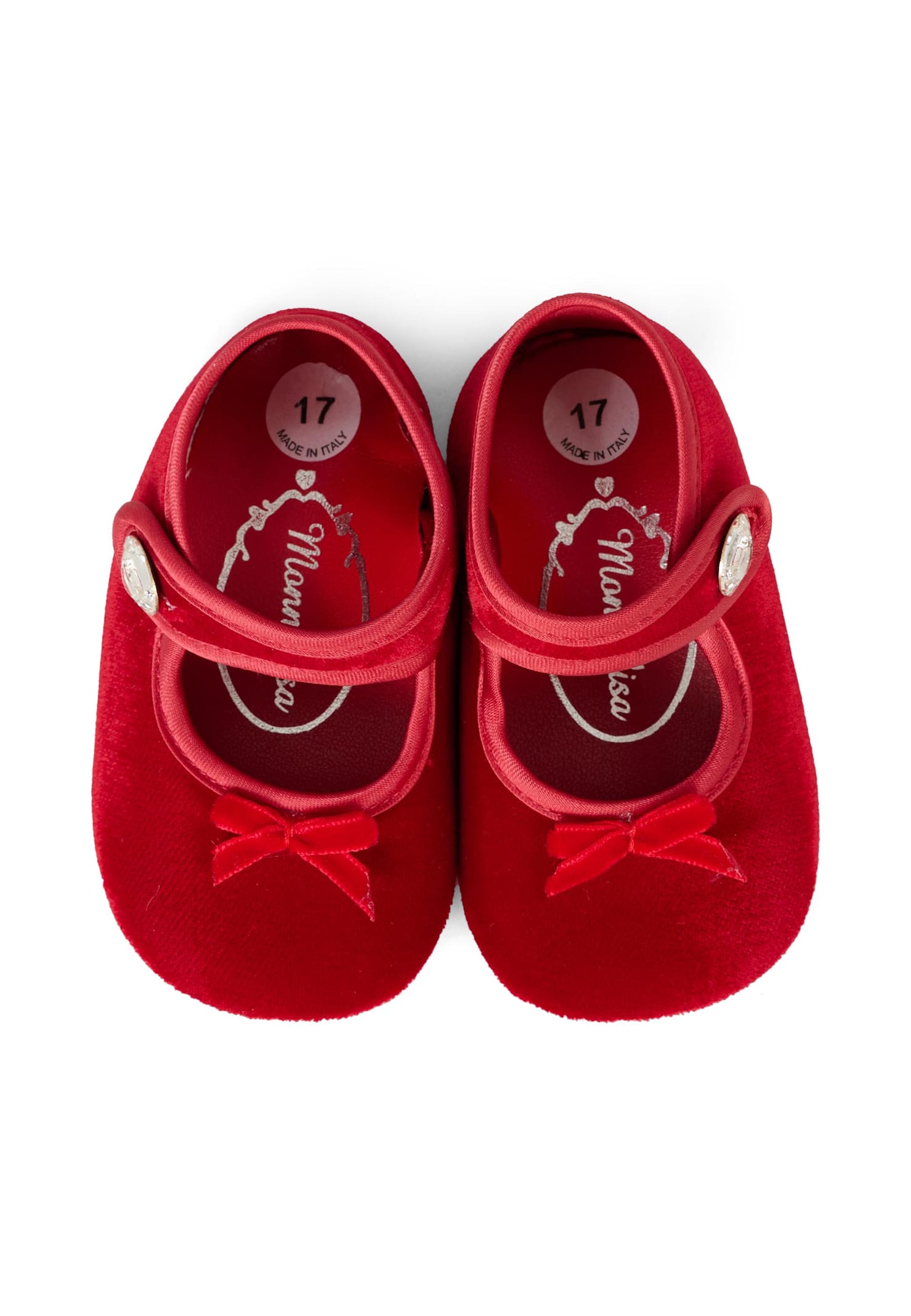 Monnalisa Red Ballet Flats For Baby Girl In Red