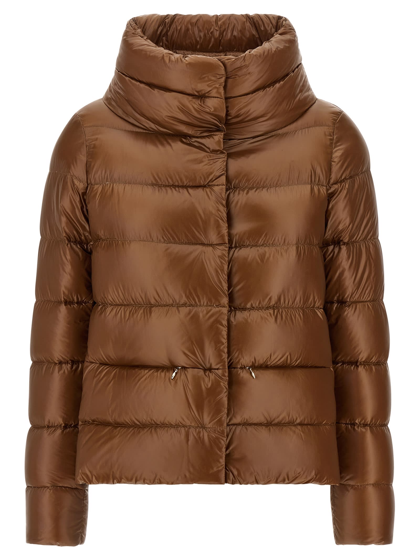 Herno Monogram Down Jacket In Brown