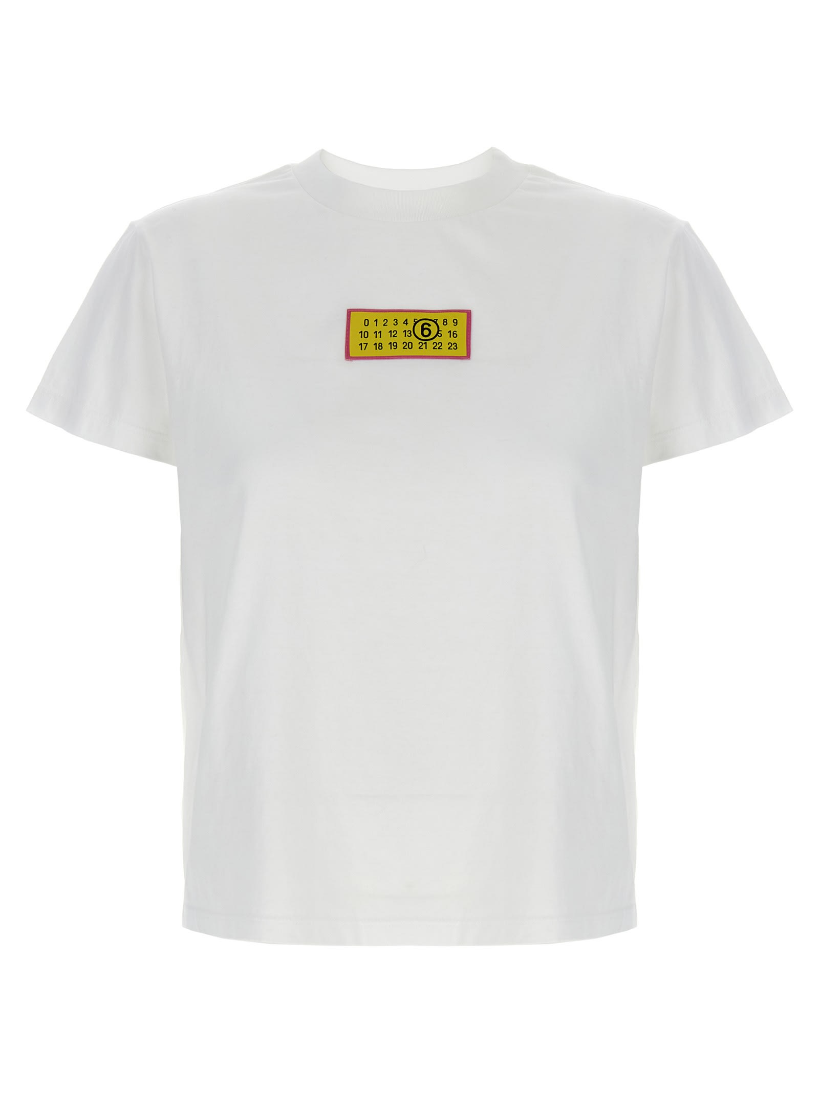 Shop Mm6 Maison Margiela Logo Label T-shirt In White