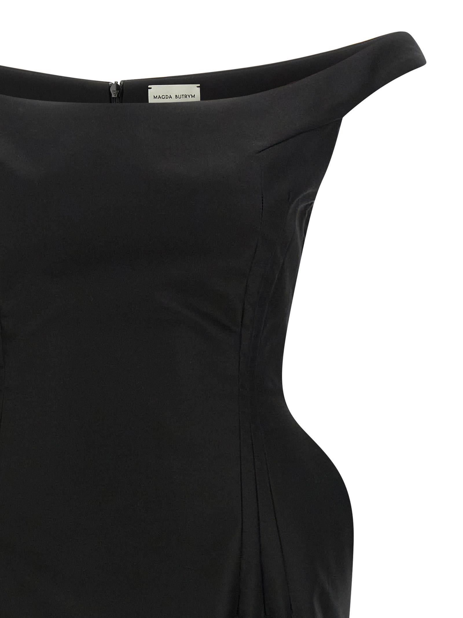 Magda Butrym Silk-wool Midi Dress In Black