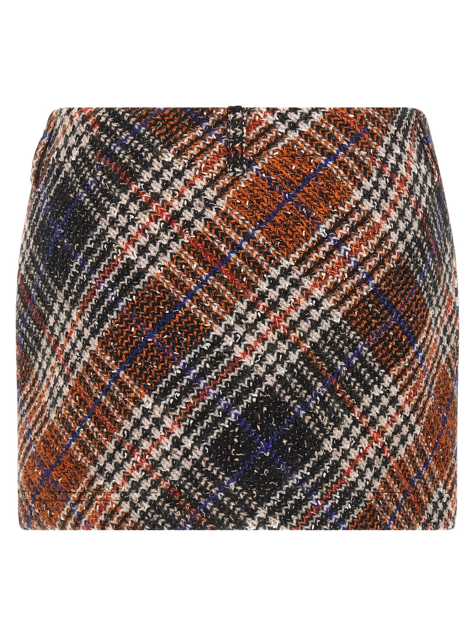 Missoni Multicolor Miniskirt With Concealed Zip Closure And All-over Zig-zag Motif In Wool Woman In Multi