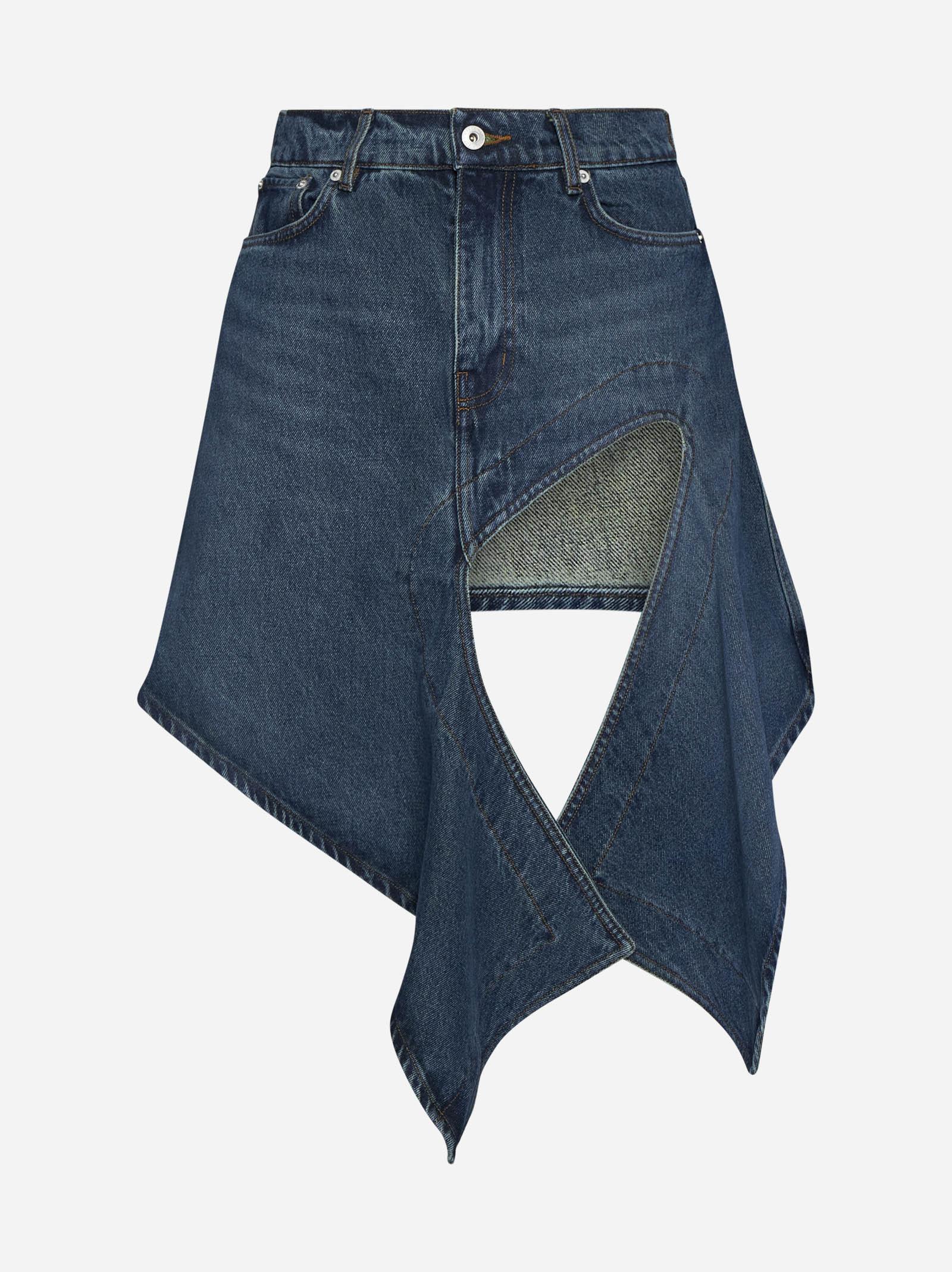 Cut Out Denim Miniskirt