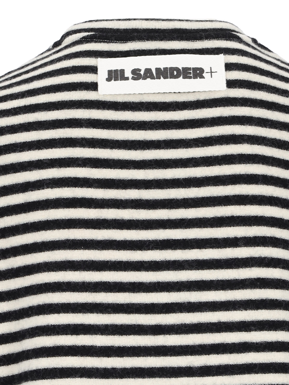 Jil Sander Striped Wool Compact Jersey T-shirt Men In Black