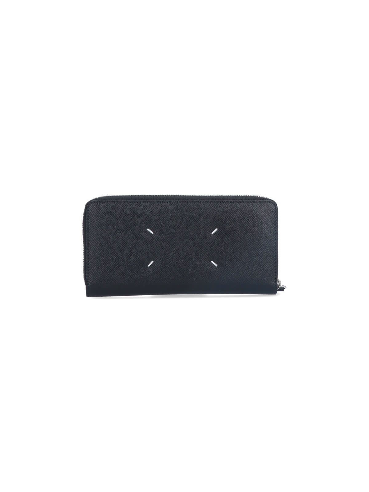Maison Margiela Four Stitches Zipper Wallet In Black