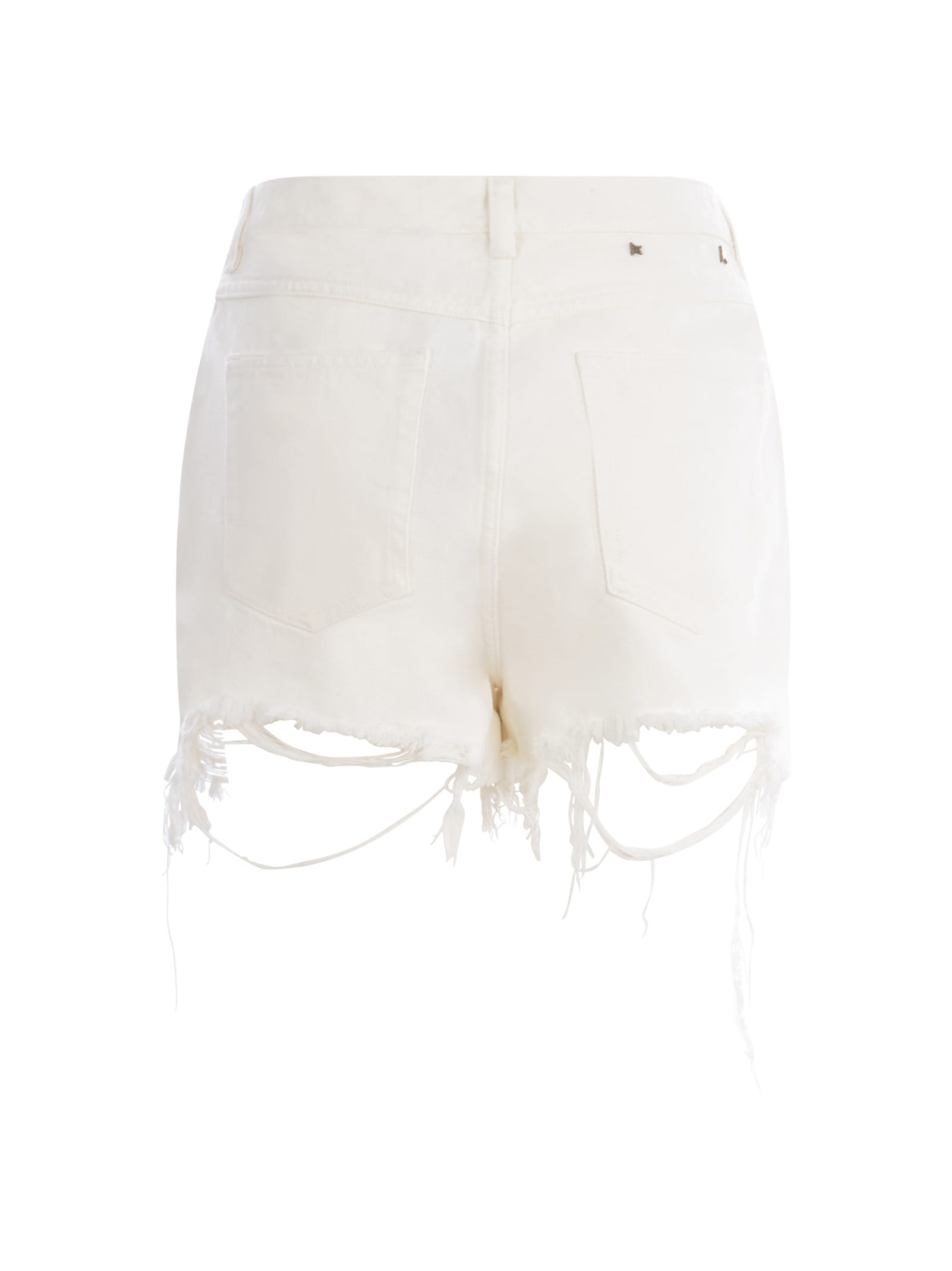 Shop Golden Goose Shorts  Star In Cotton Denim In Bianco