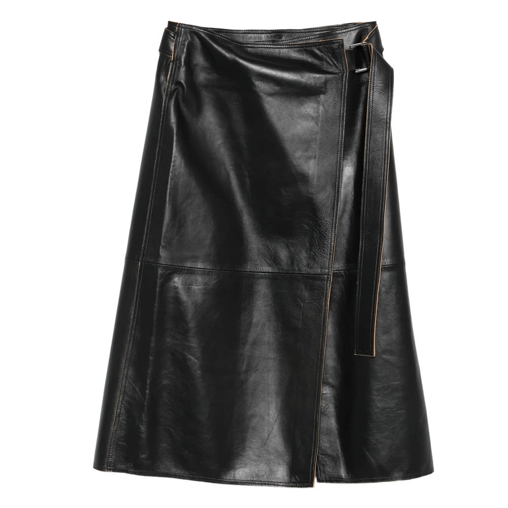 Calvin Klein Jeans Est.1978 Leather Skirt In Black