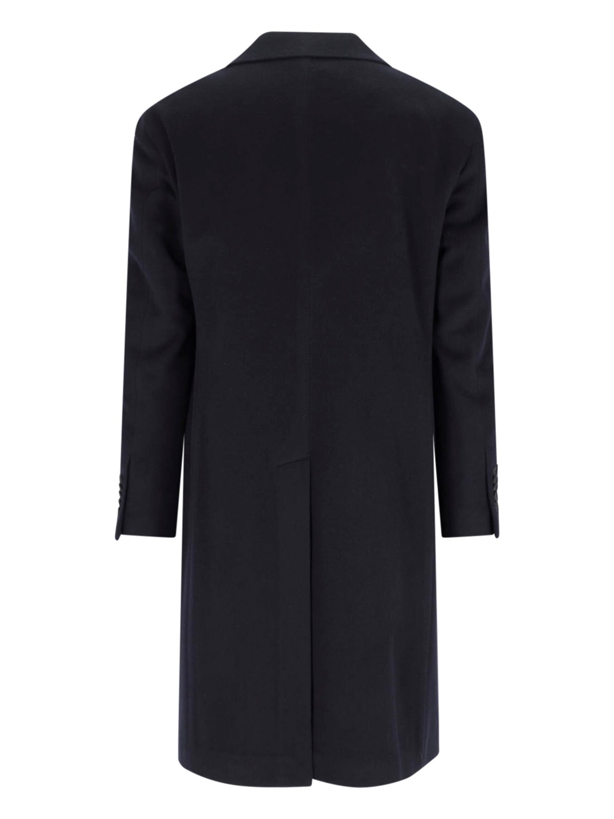 Tagliatore Black Double-breasted Coat With Four Pockets In Blue
