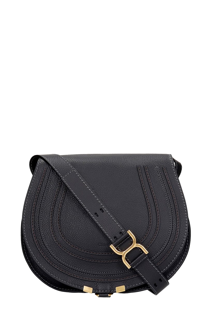Chloé Marcie Shoulder Bag In Black Leather