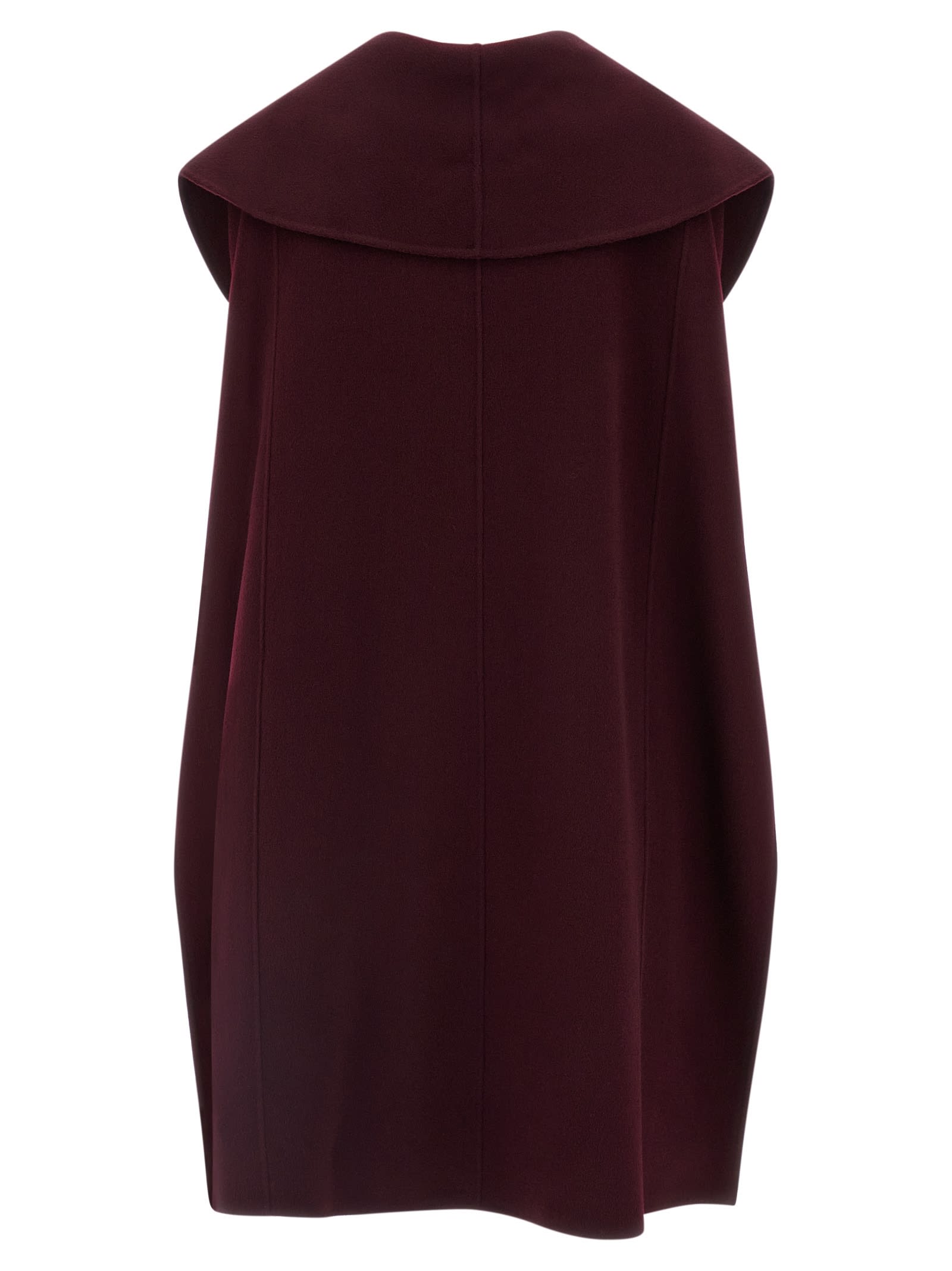 Elisabetta Franchi Double Wool Cape Capes Bordeaux In Burgundy