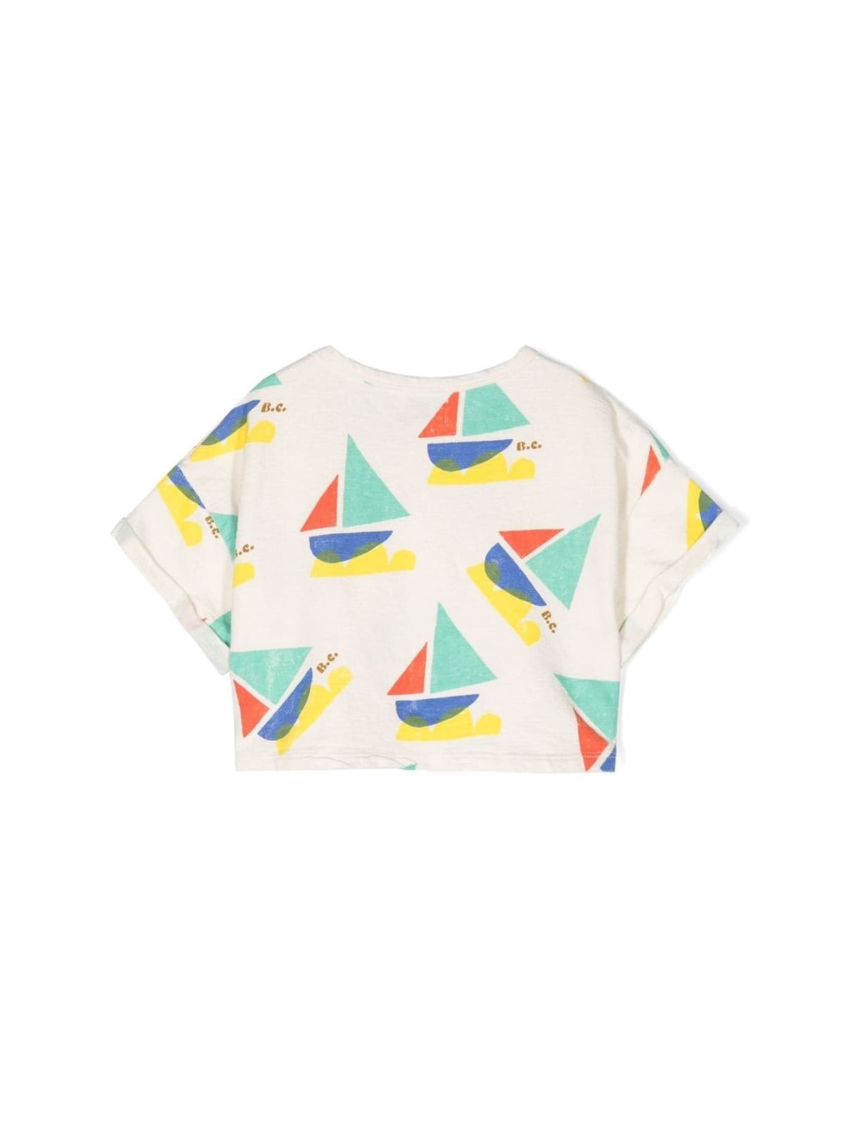 Shop Bobo Choses Multicolor Sail Boat All Over Cropped Sweatshirt