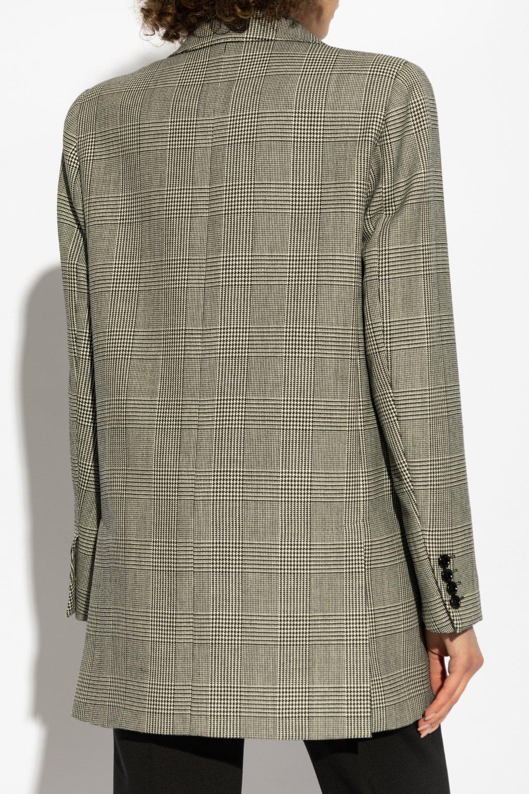 Shop Max Mara Checkered Button-up Jacket In Black