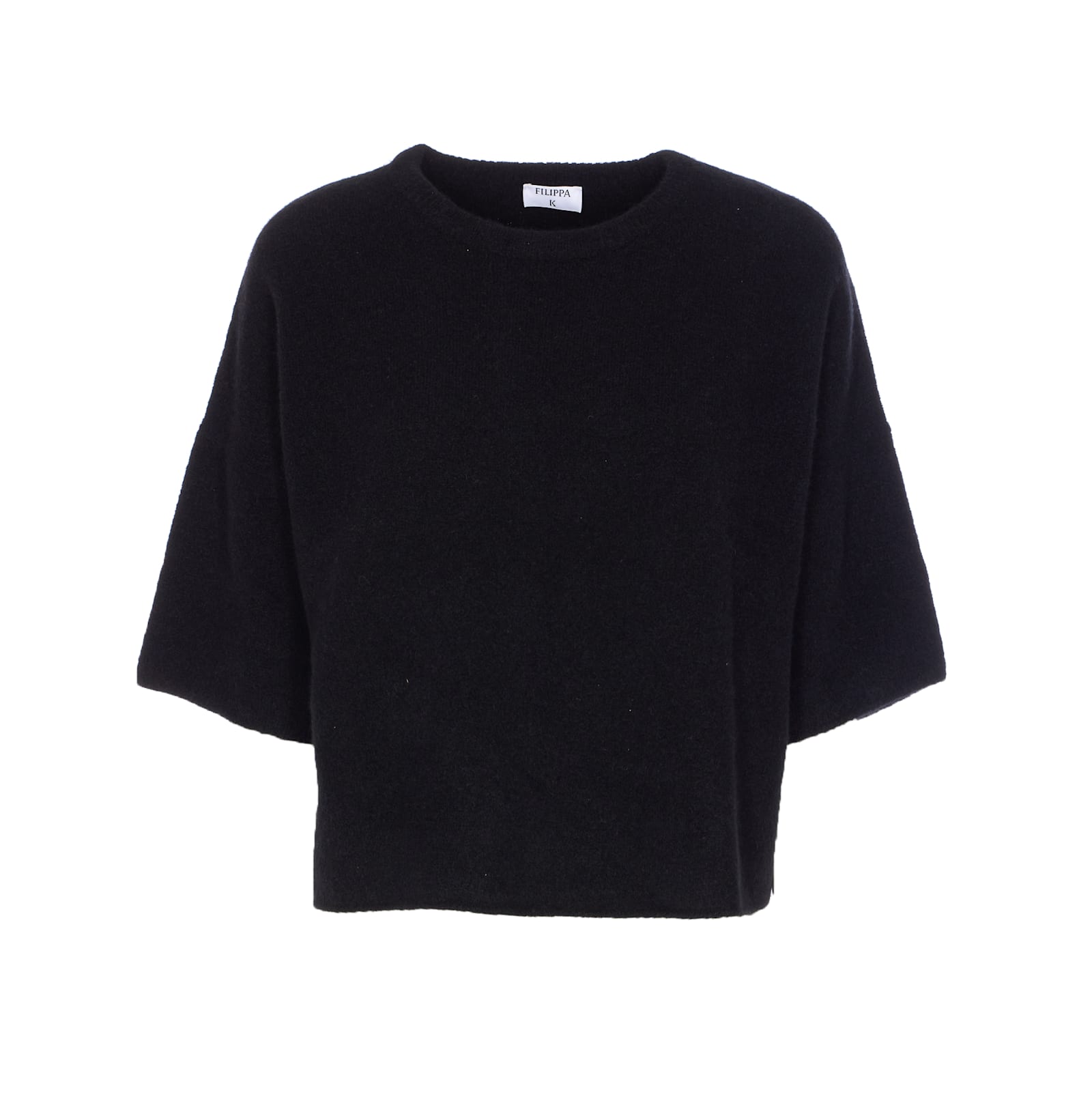 Filippa K Soft Texture Crewneck Short Sleeve Top In Black