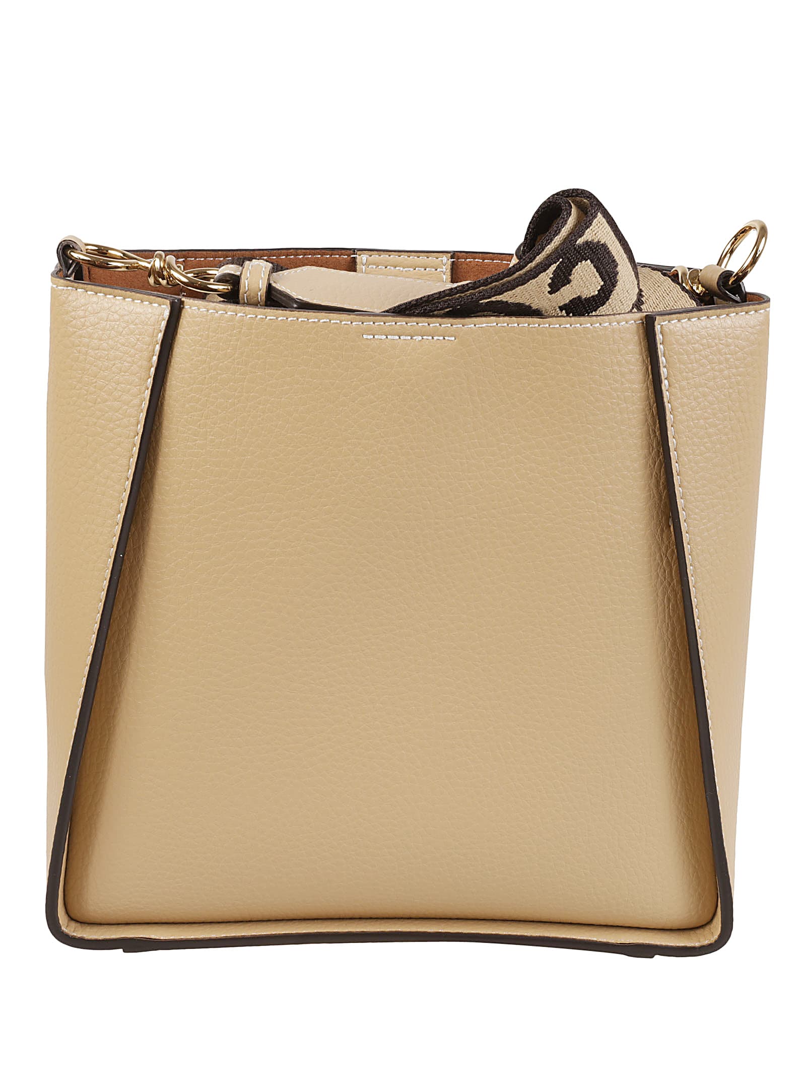 Shop Stella Mccartney Mini Embossed Shoulder Bag In Brown