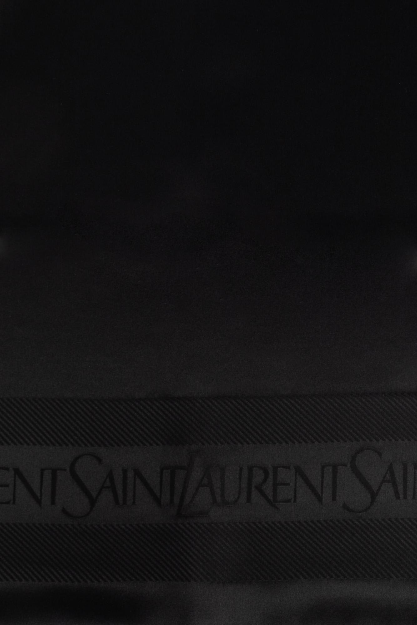 Saint Laurent Silk Scarf In Nero