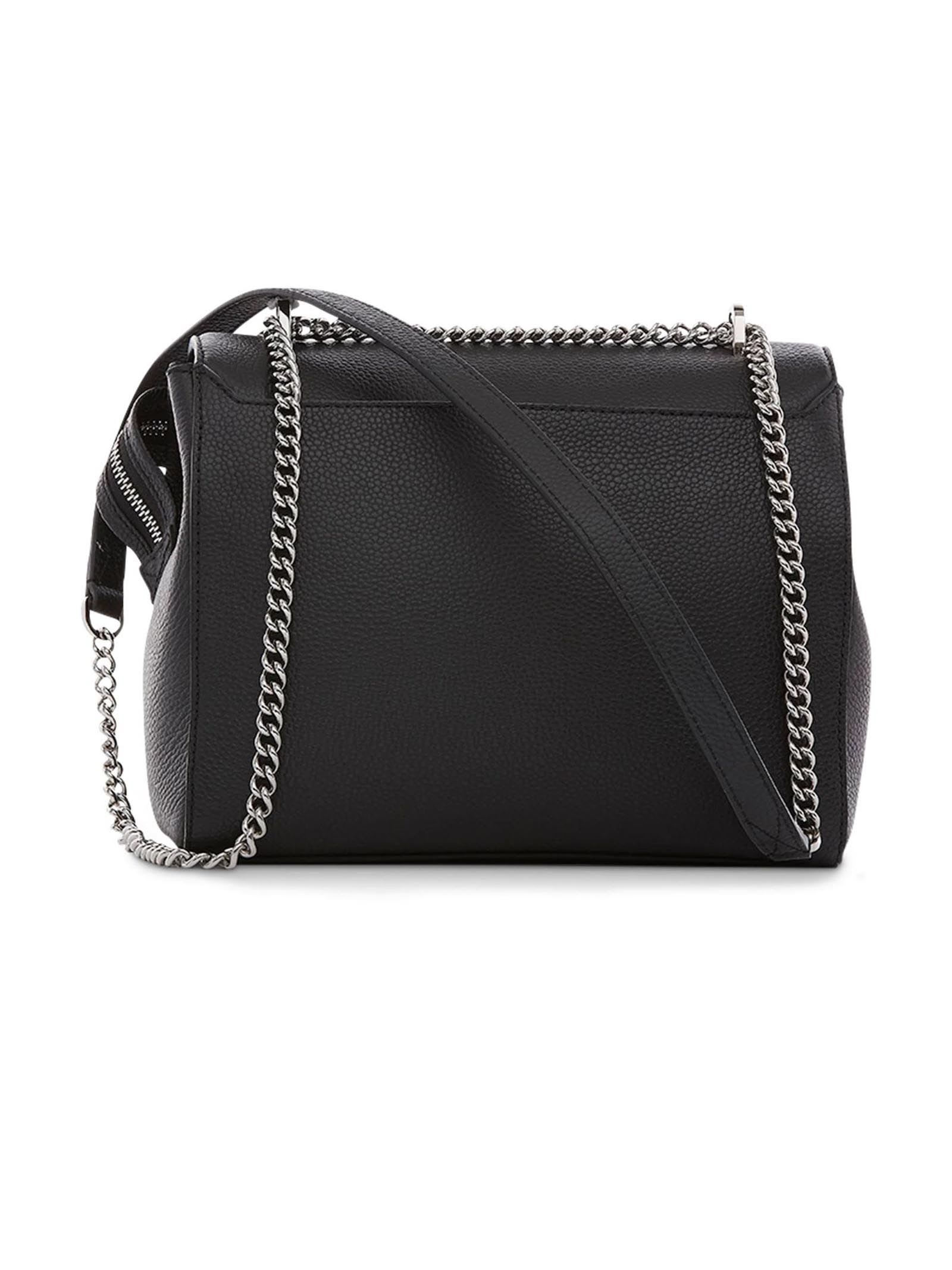 Shop Lancel Black Grained Leather Shoulder Bag