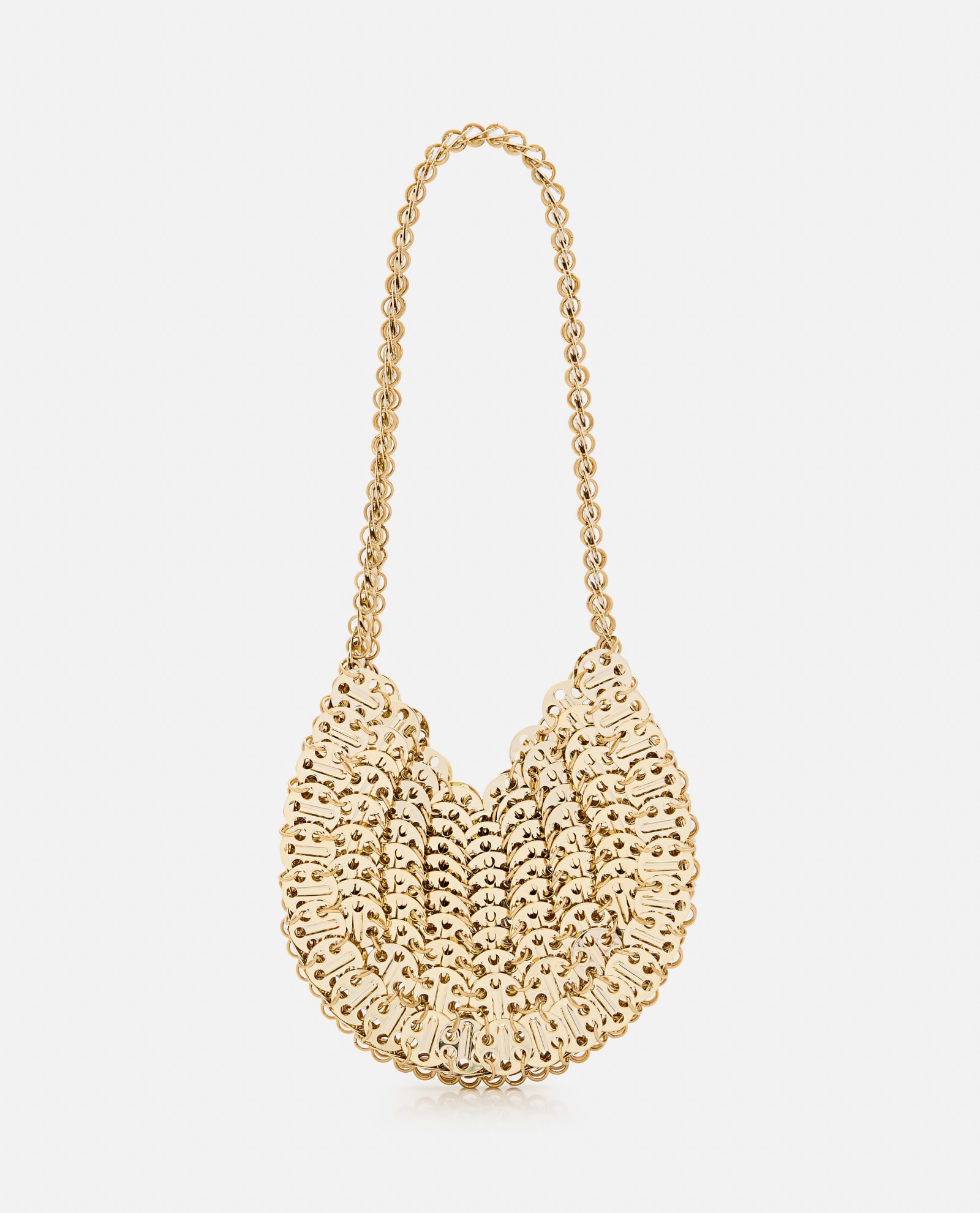 Shop Rabanne 1969 Moon Shouder Bag In Golden