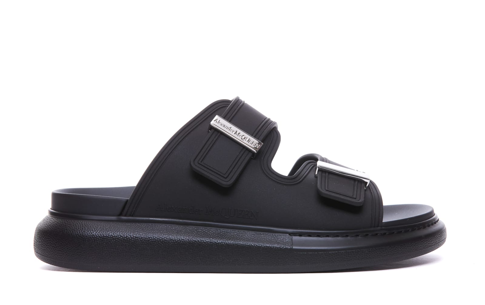 Shop Alexander Mcqueen Hybrid Sandals In Black